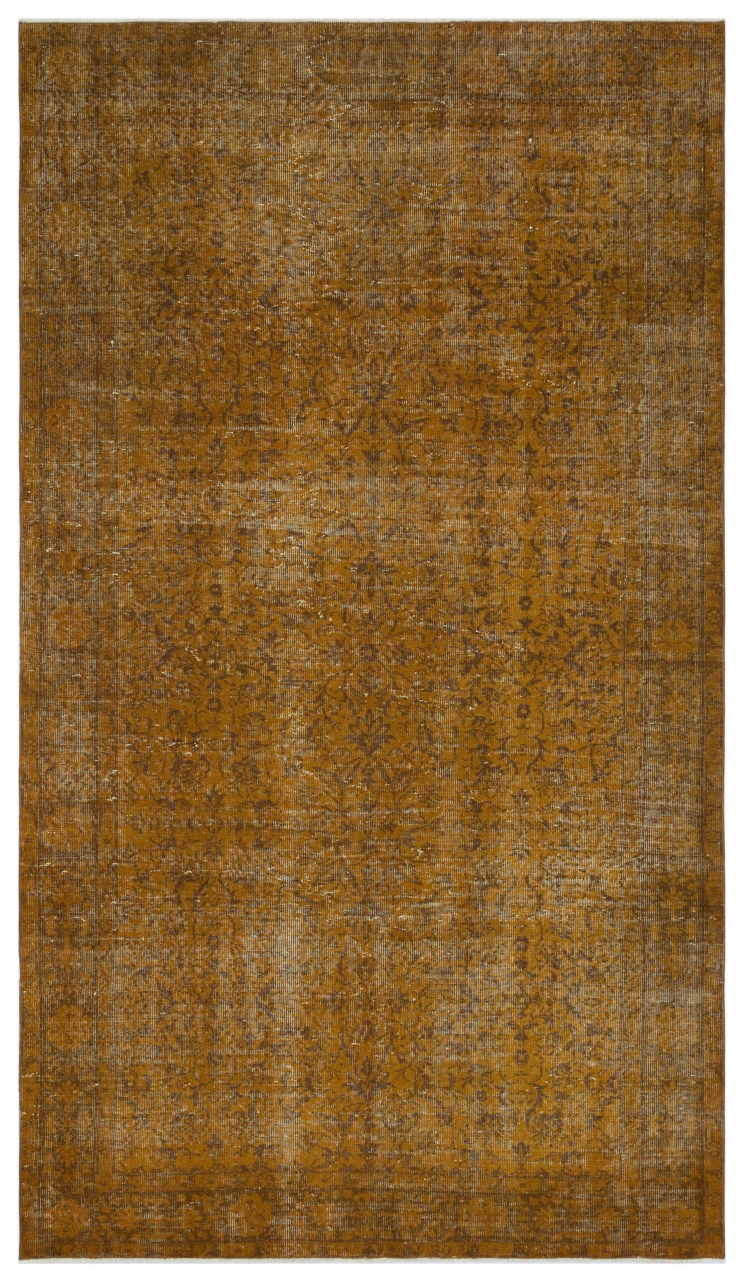 Atina Brown Vintage Wool Handmade Area Rug 5'3" x 9'4"