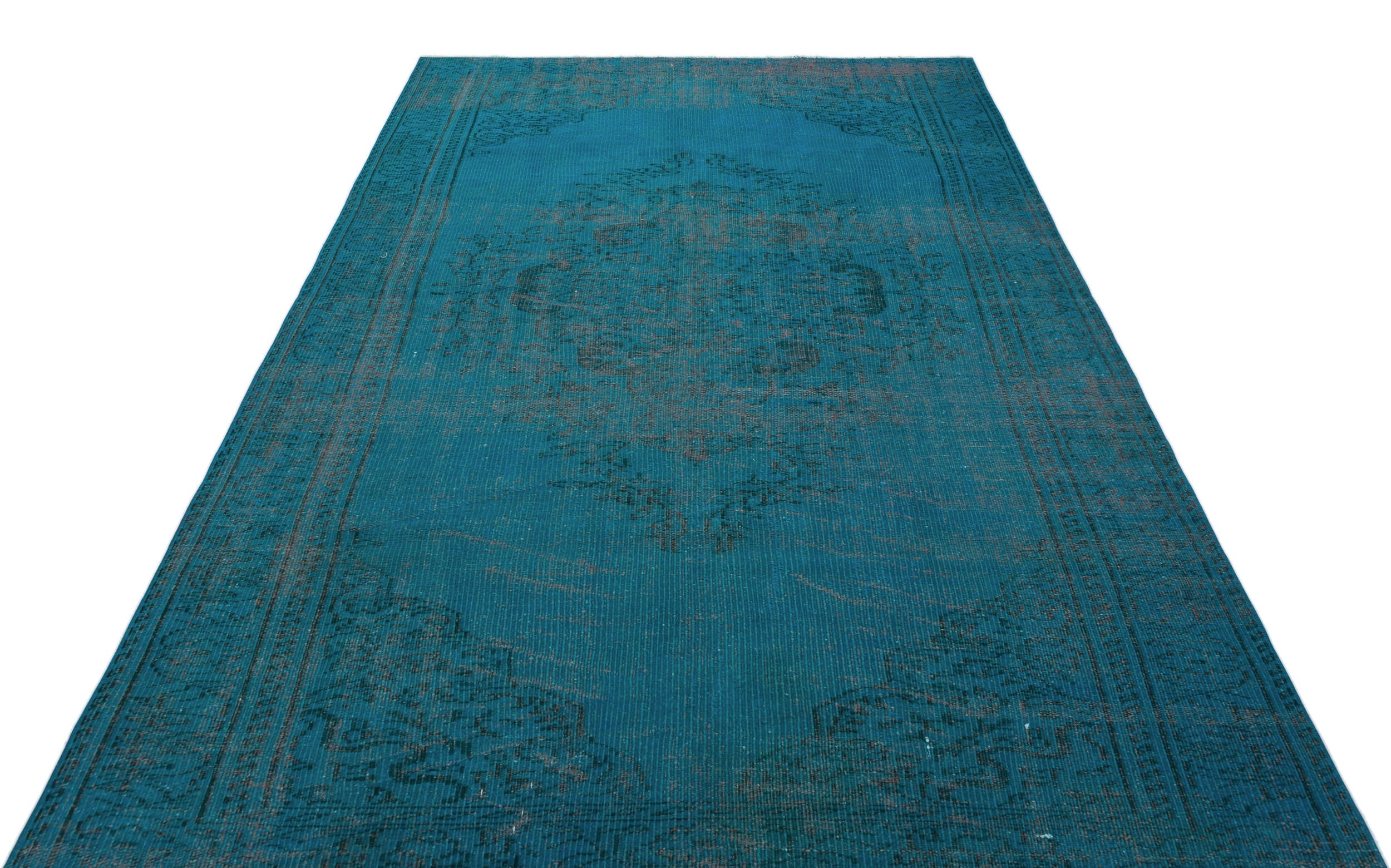 Atina Turquoise Vintage Wool Handmade Area Rug 5'8" x 8'8"