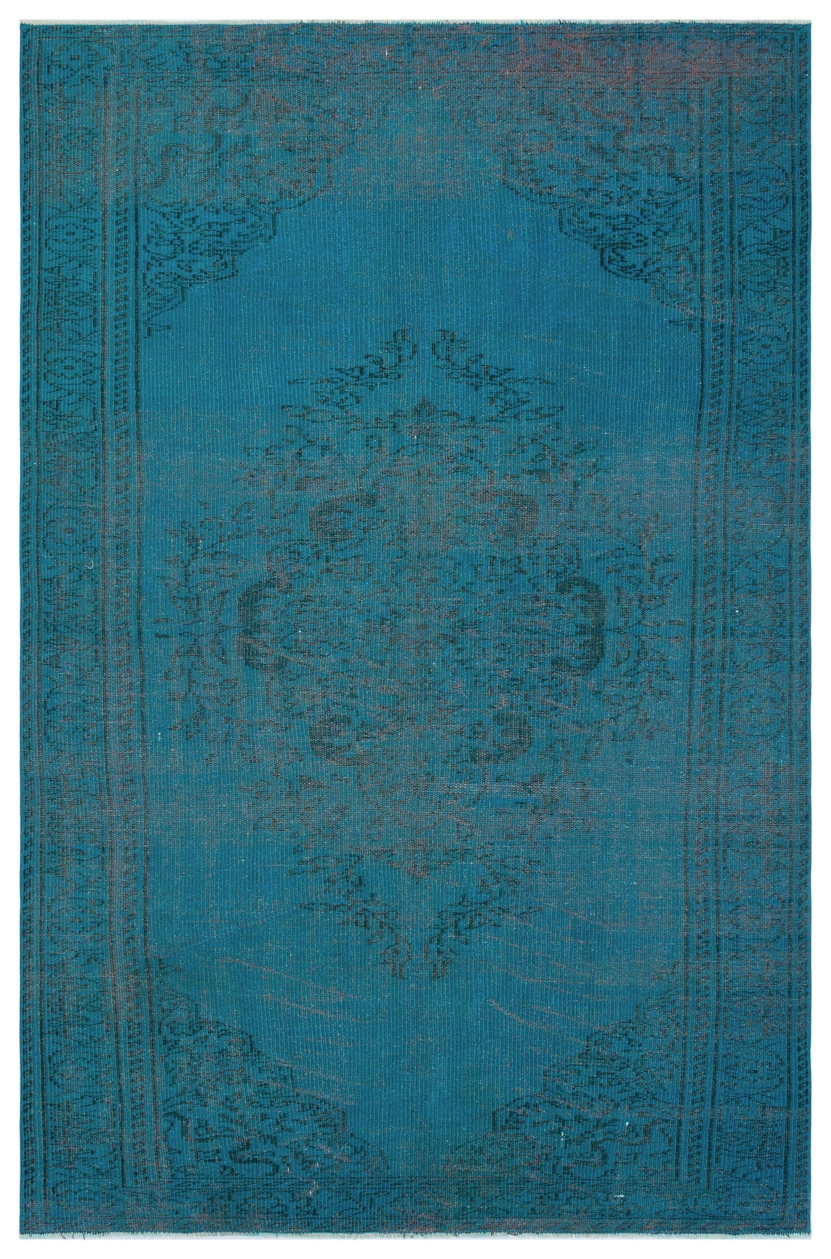 Atina Turquoise Vintage Wool Handmade Area Rug 5'8" x 8'8"