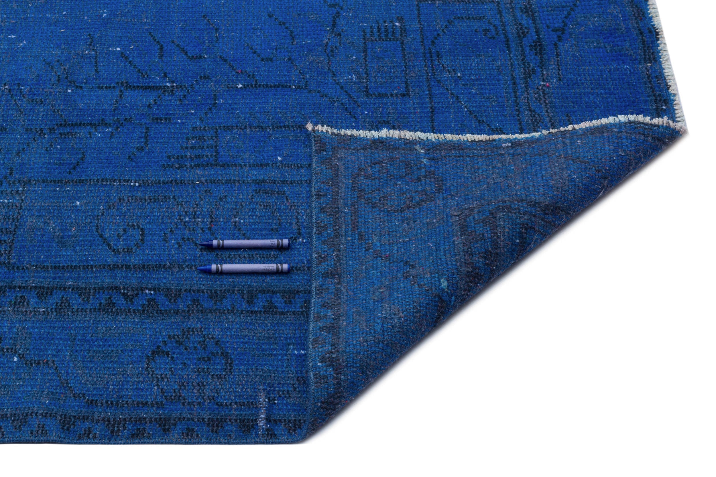 Atina Blue Vintage Wool Handmade Area Rug 5'8" x 8'11"