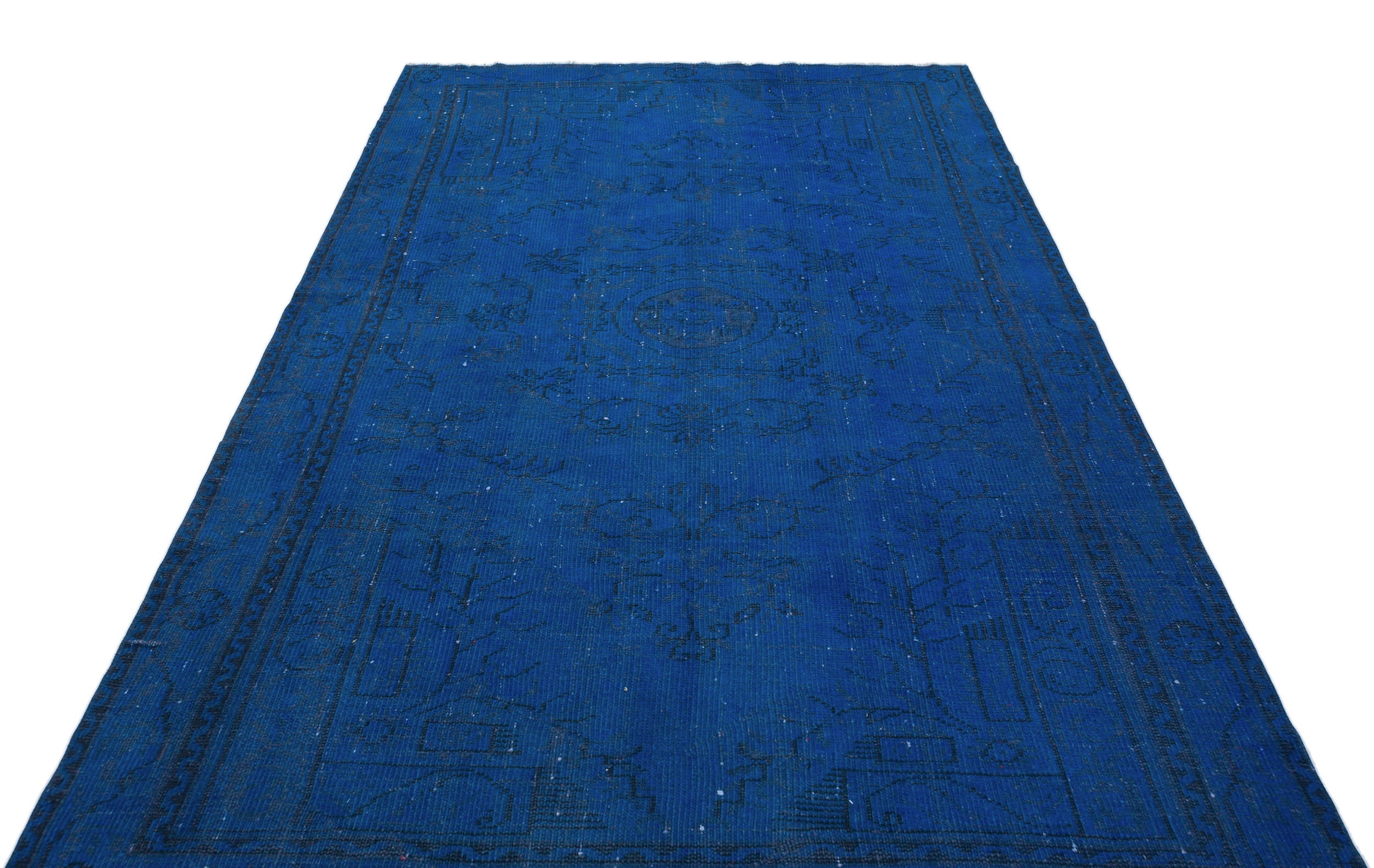 Atina Blue Vintage Wool Handmade Area Rug 5'8" x 8'11"