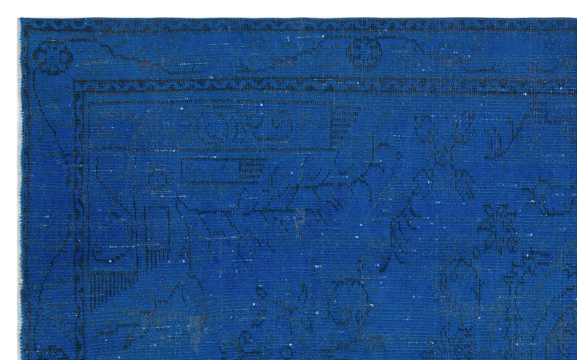 Atina Blue Vintage Wool Handmade Area Rug 5'8" x 8'11"