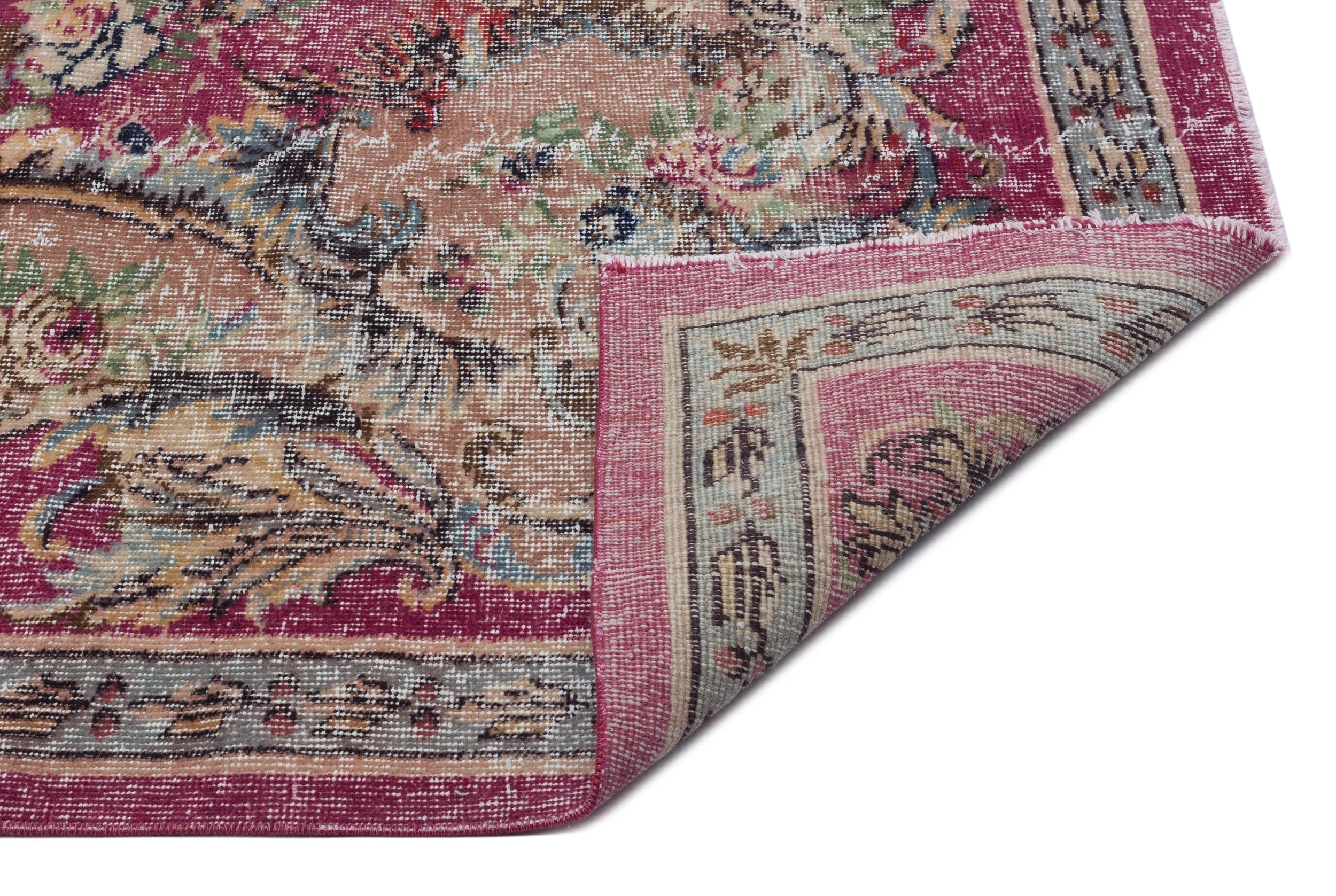 Atina Cream Vintage Wool Handmade Area Rug 7'0" x 9'6"