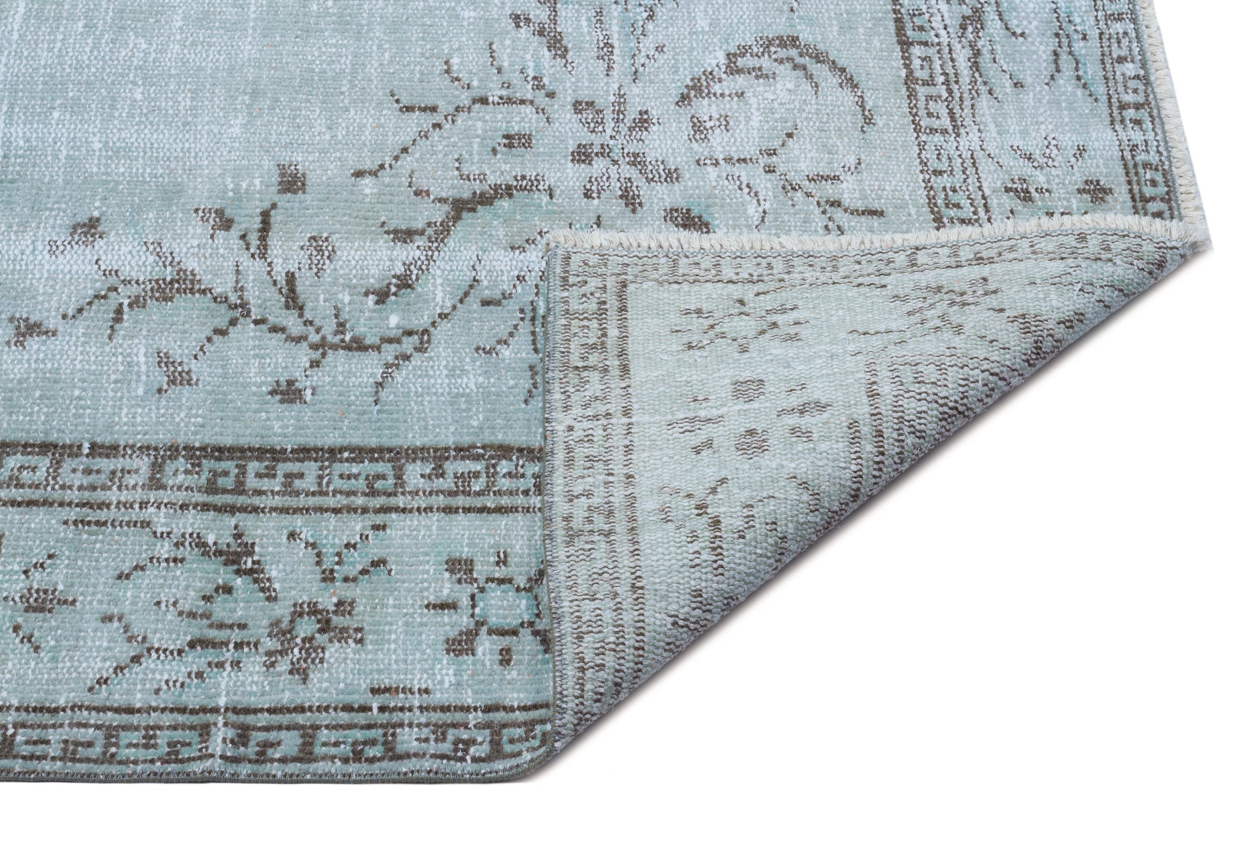 Atina Blue Vintage Wool Handmade Area Rug 5'9" x 10'2"
