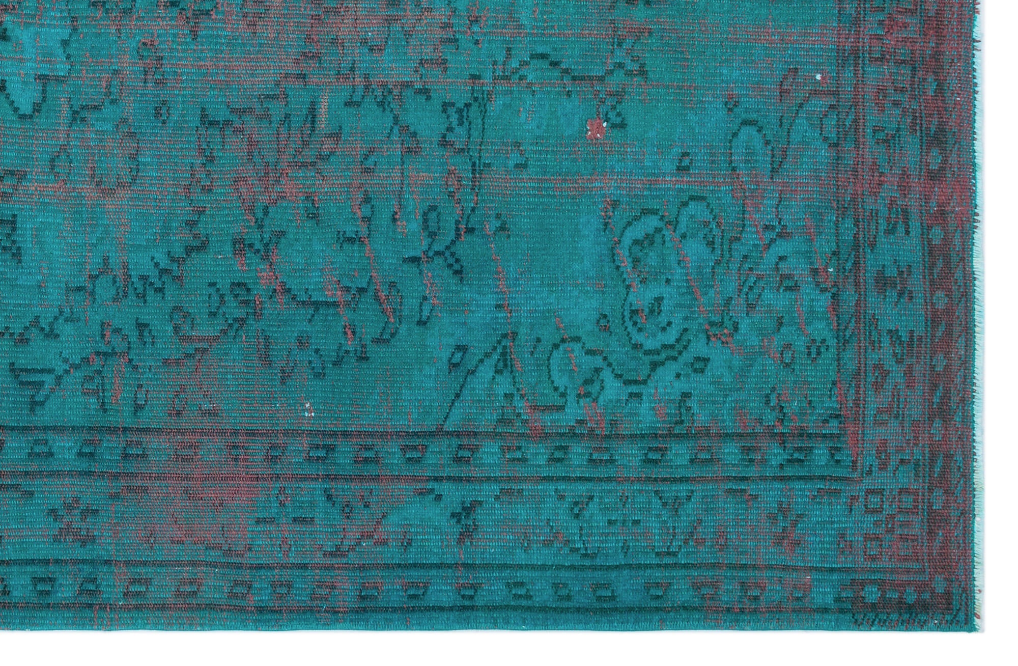 Atina Turquoise Vintage Wool Handmade Area Rug 4'11" x 7'9"