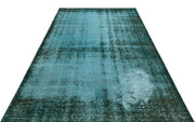 Atina Turquoise Vintage Wool Handmade Area Rug 5'7" x 9'0"