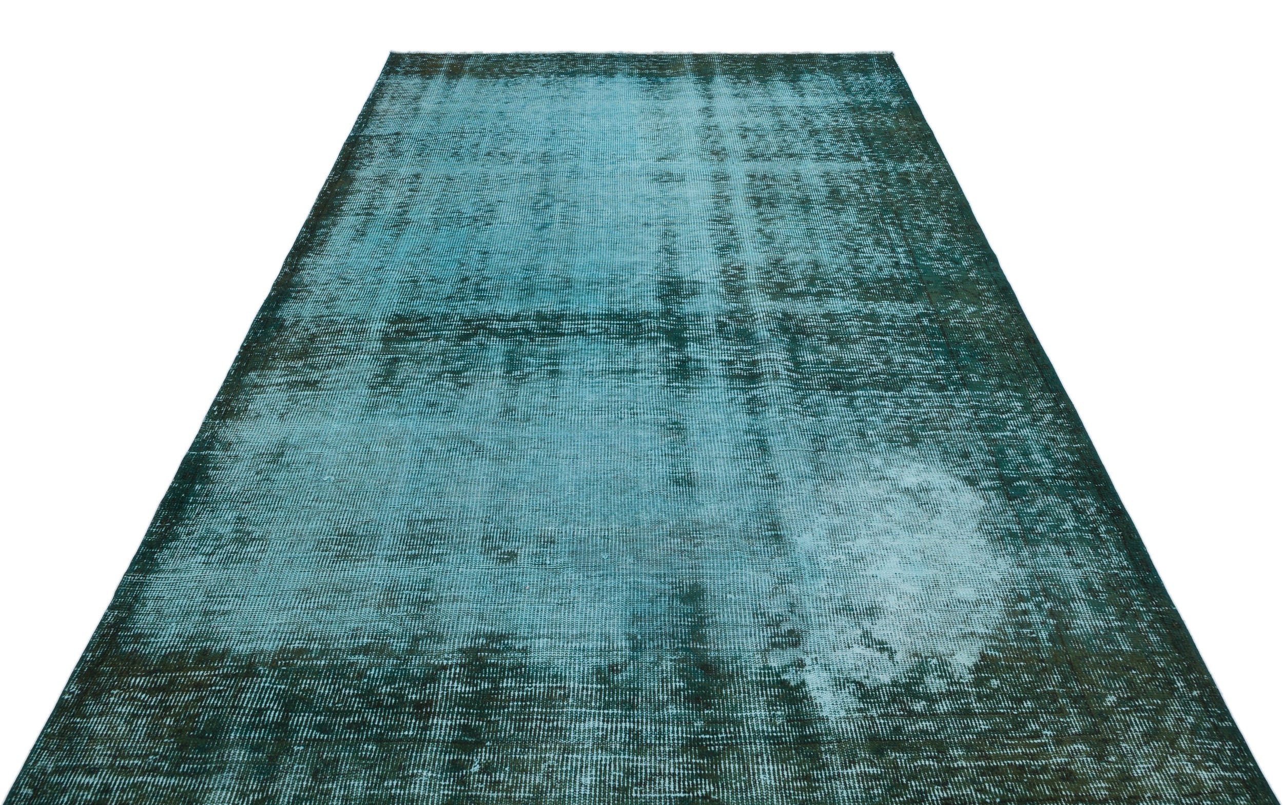 Atina Turquoise Vintage Wool Handmade Area Rug 5'7" x 9'0"