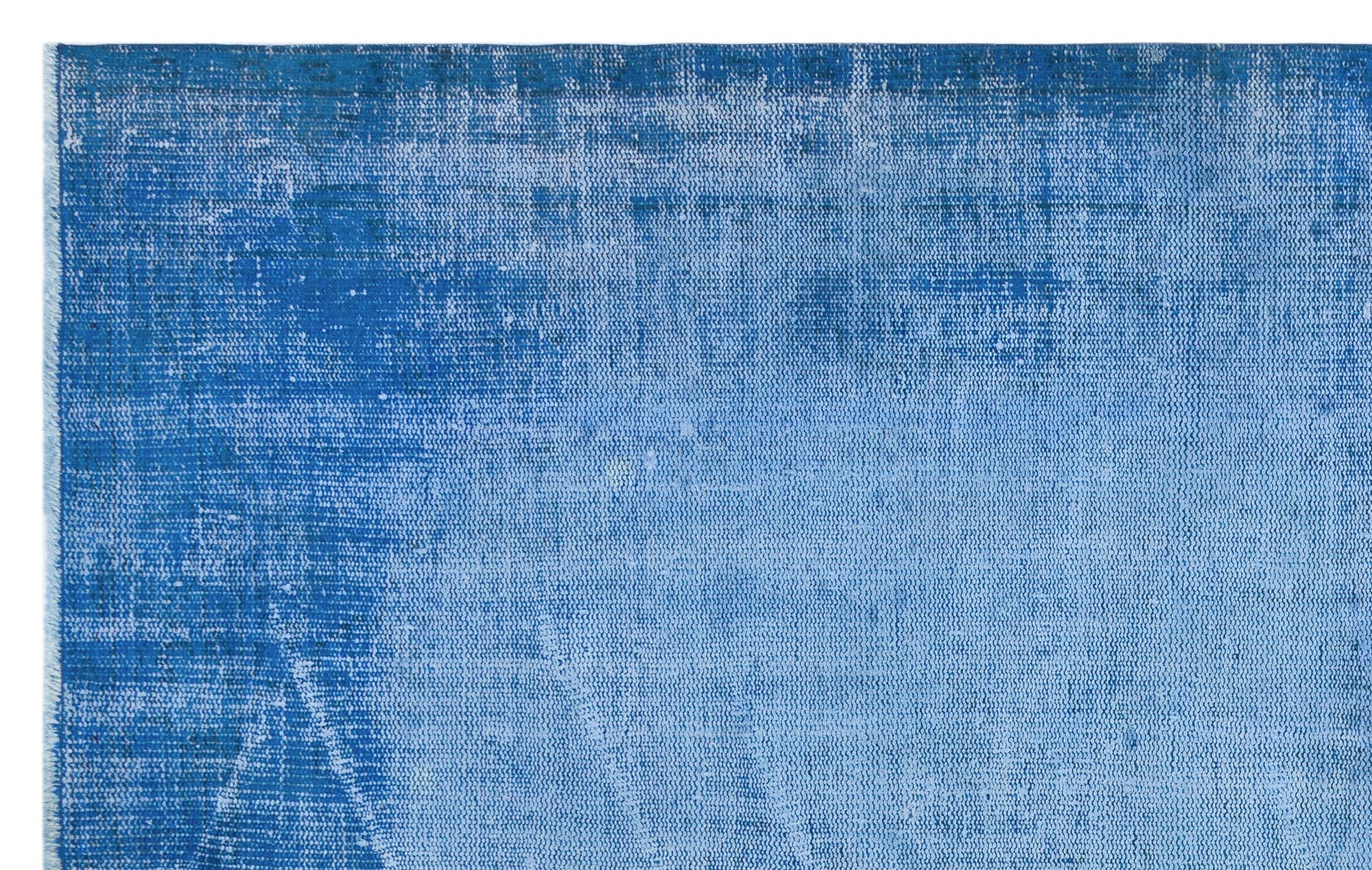 Vintage Wool Rug - Handmade Blue Wool Carpet 4'11" x 7'11" Area Rug