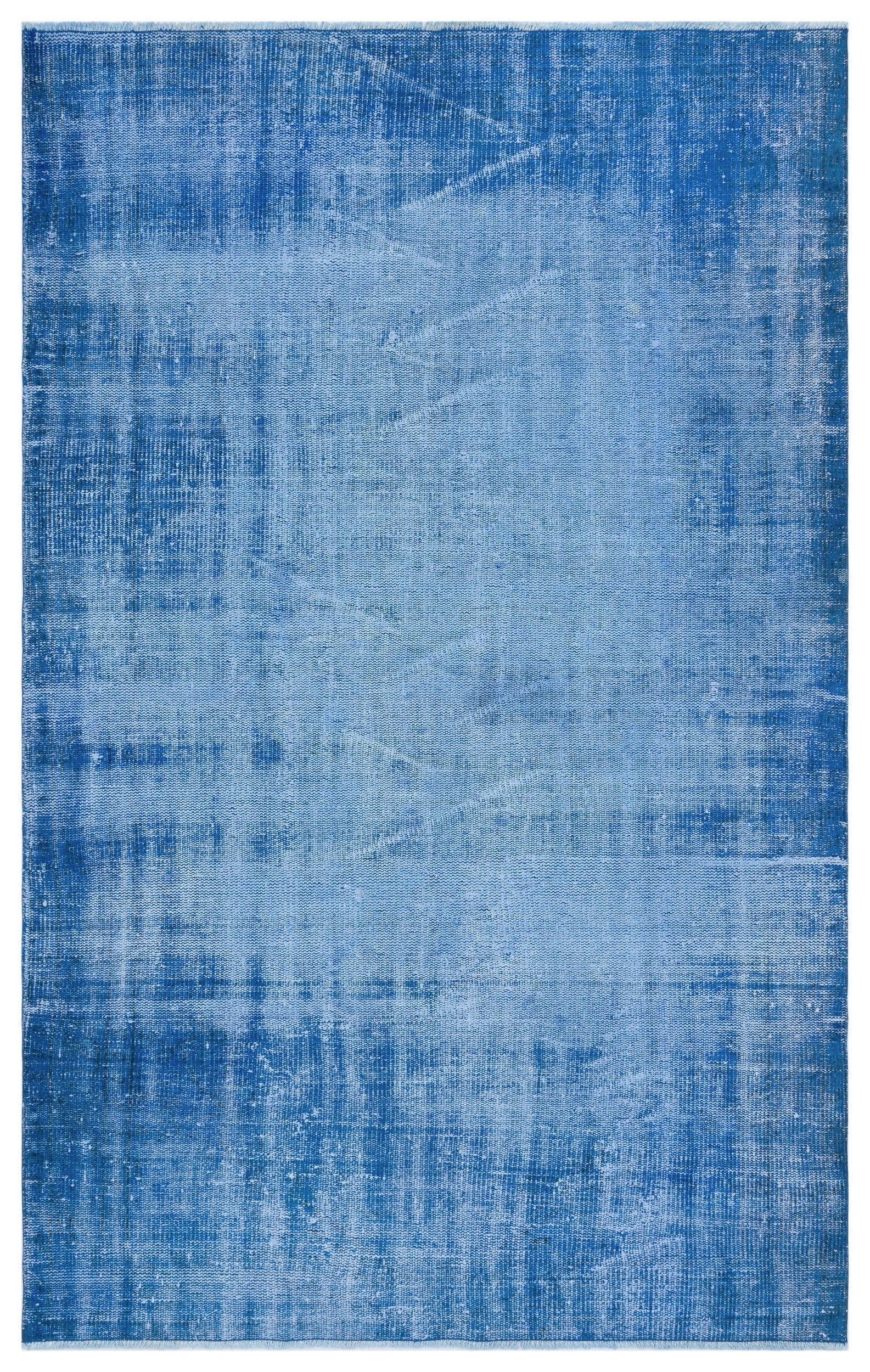 Vintage Wool Rug - Handmade Blue Wool Carpet 4'11" x 7'11" Area Rug