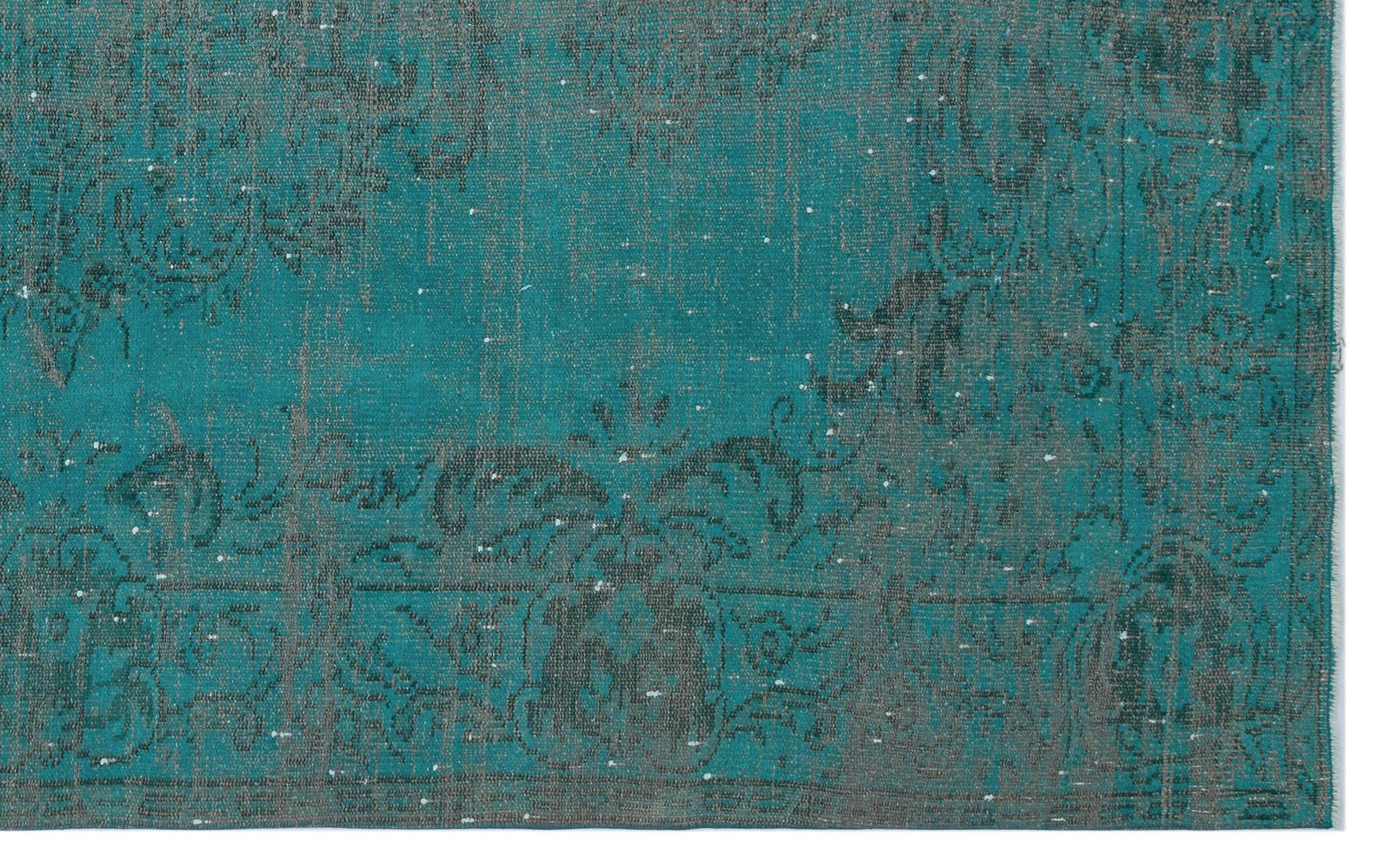 Atina Turquoise Vintage Wool Handmade Area Rug 6'2" x 9'4"