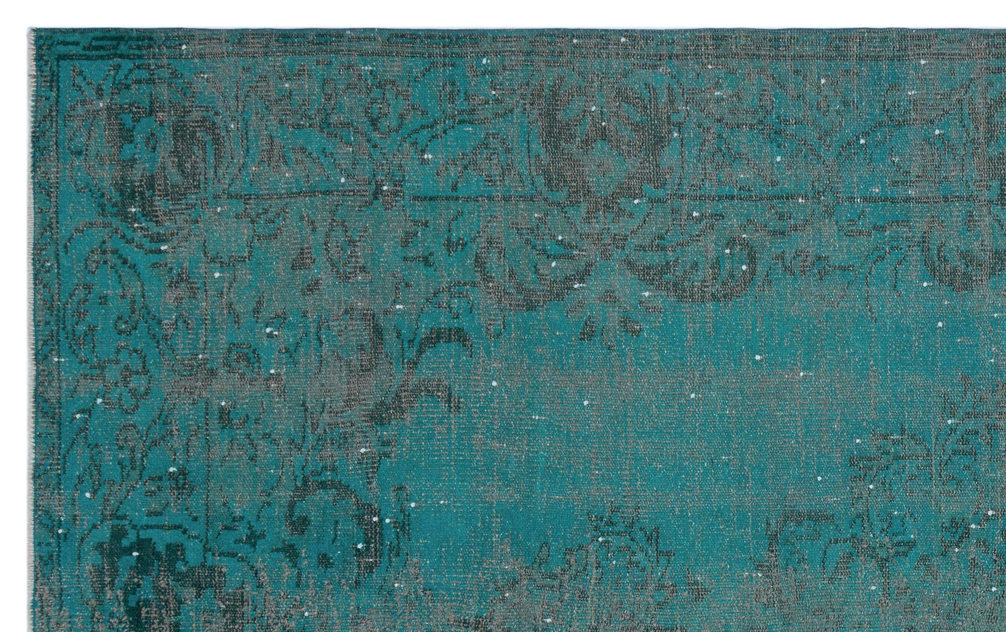 Atina Turquoise Vintage Wool Handmade Area Rug 6'2" x 9'4"