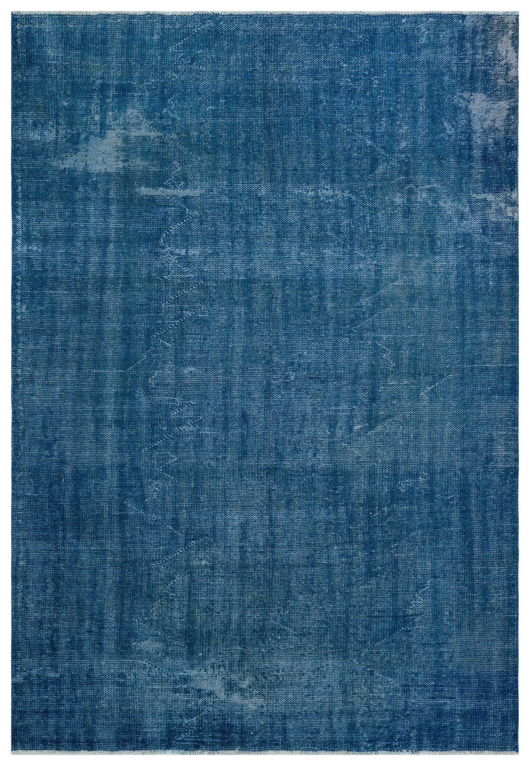 Atina Blue Vintage Wool Handmade Area Rug 6'0" x 8'9"