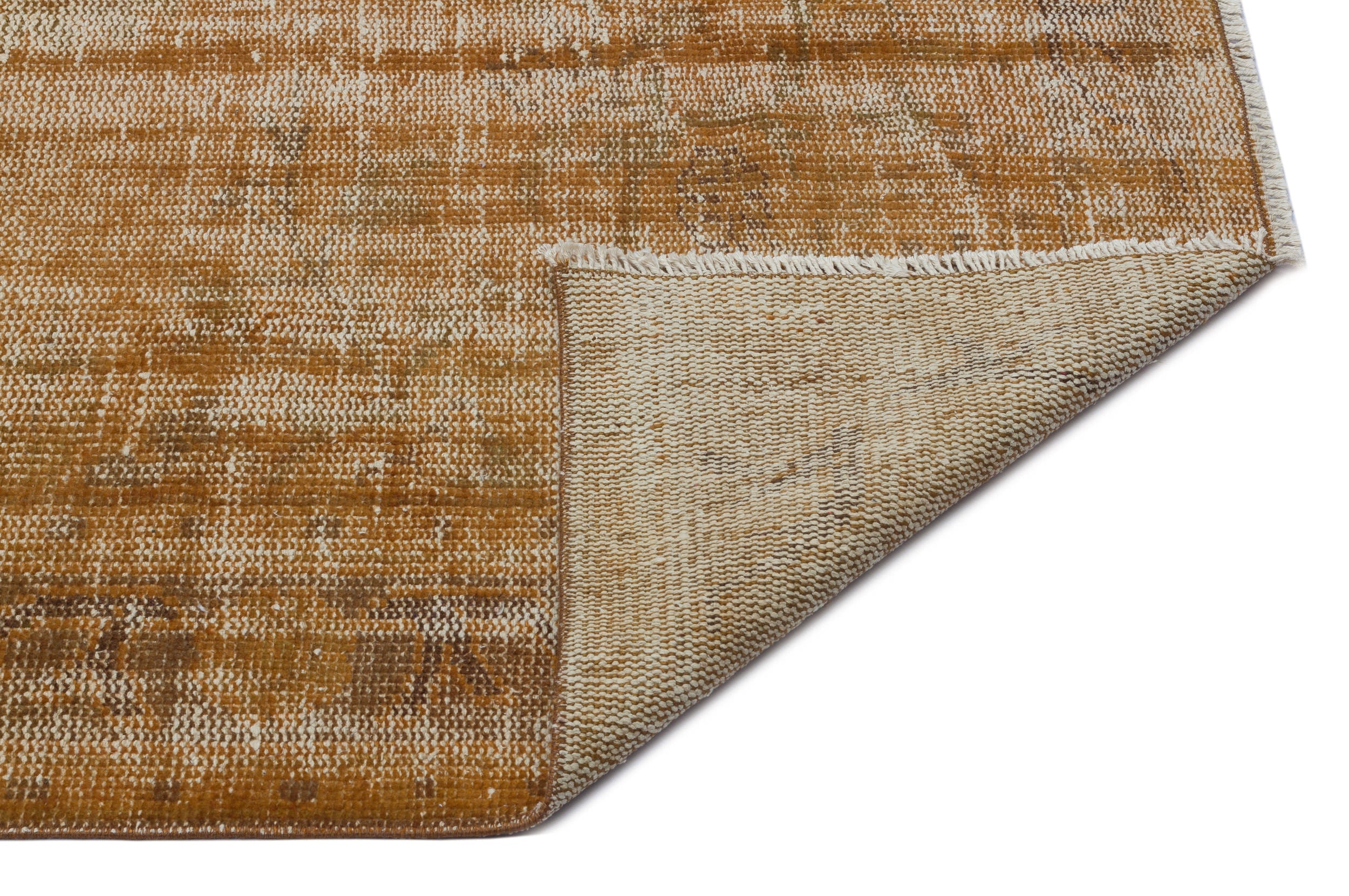 Atina Brown Vintage Wool Handmade Area Rug 4'9" x 9'2"