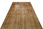 Atina Brown Vintage Wool Handmade Area Rug 4'9" x 9'2"