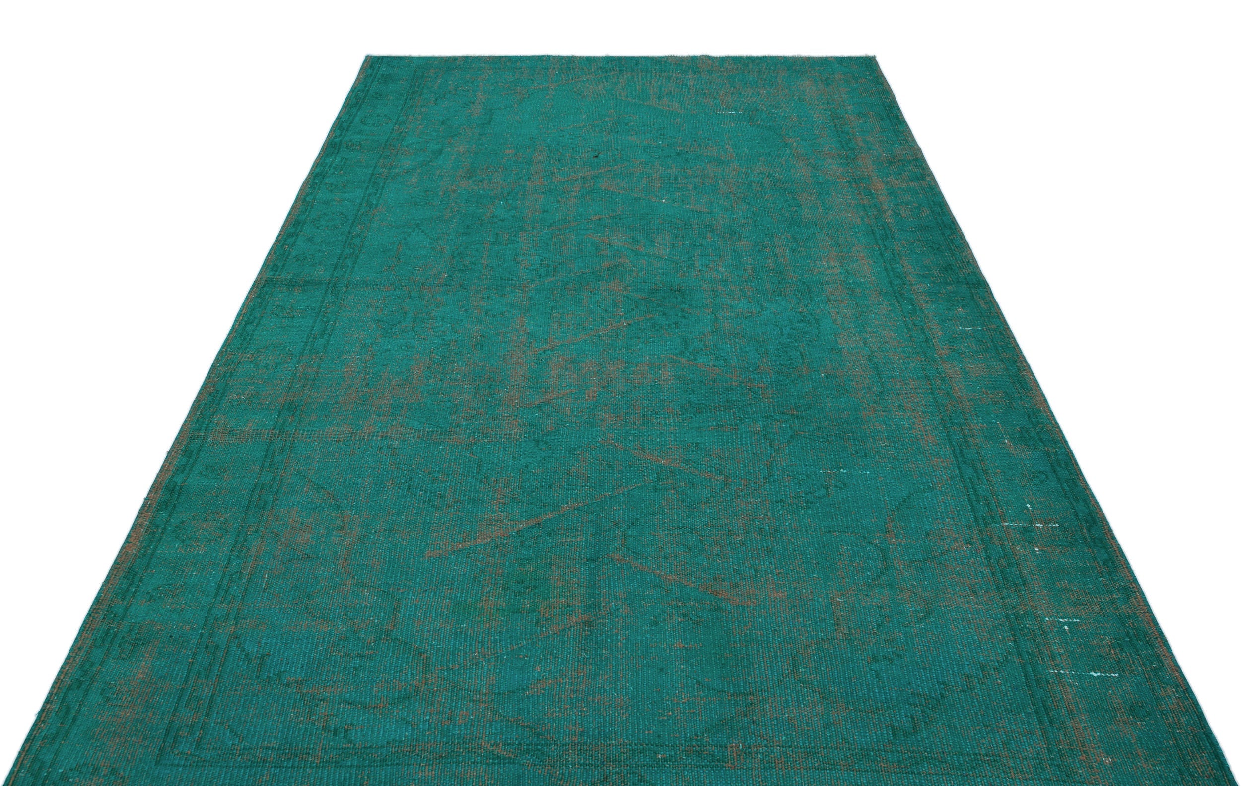 Atina Turquoise Vintage Wool Handmade Area Rug 4'1" x 11'2"