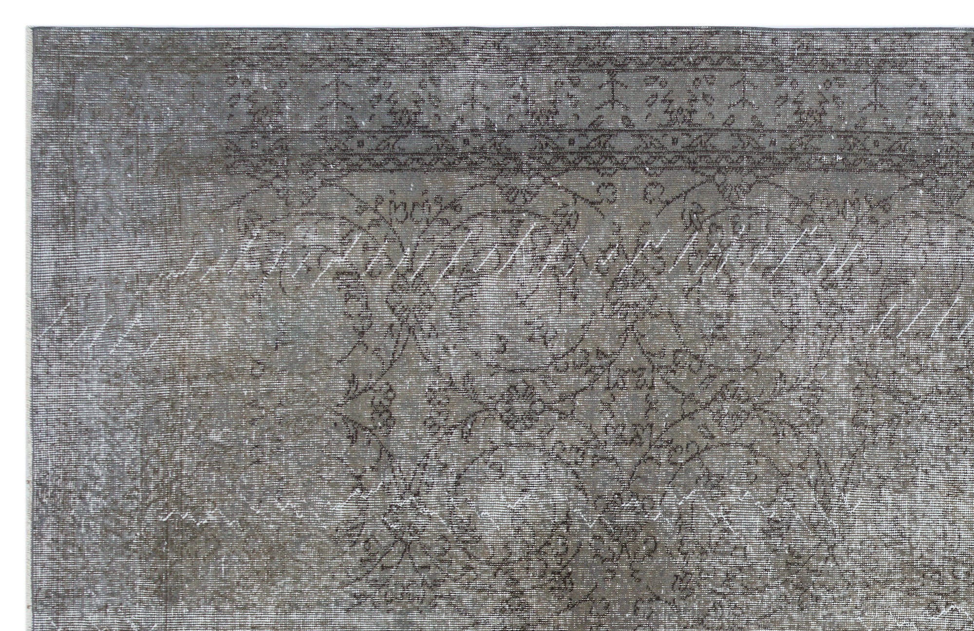 Atina Grey Vintage Wool Handmade Area Rug 6'9" x 10'6"