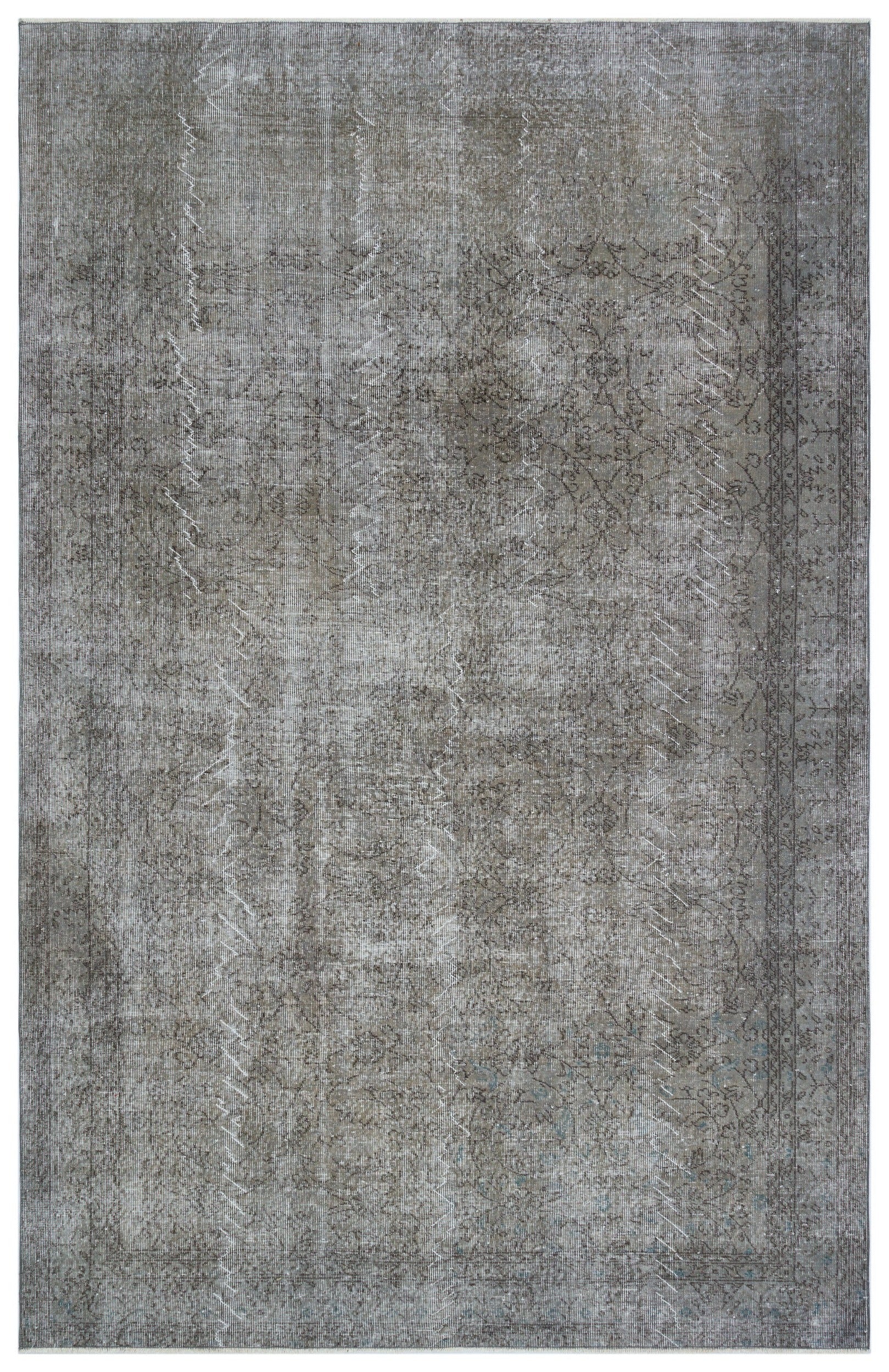Atina Grey Vintage Wool Handmade Area Rug 6'9" x 10'6"