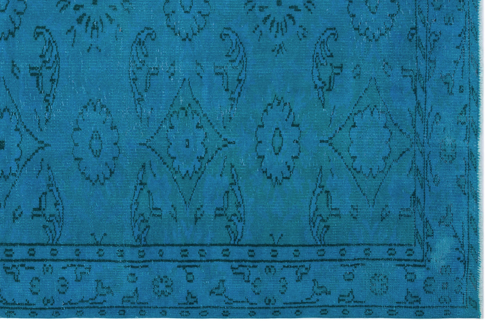 Atina Turquoise Vintage Wool Handmade Area Rug 5'9" x 8'8"