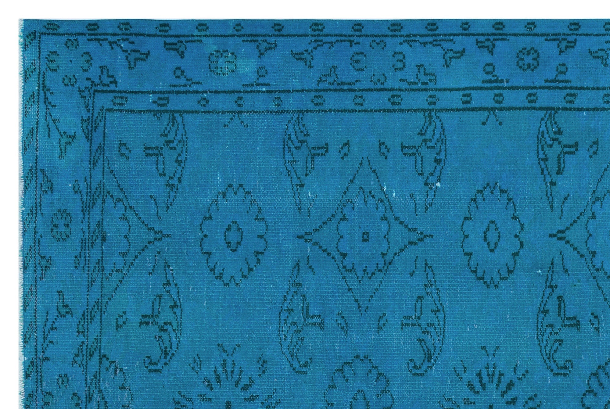 Atina Turquoise Vintage Wool Handmade Area Rug 5'9" x 8'8"
