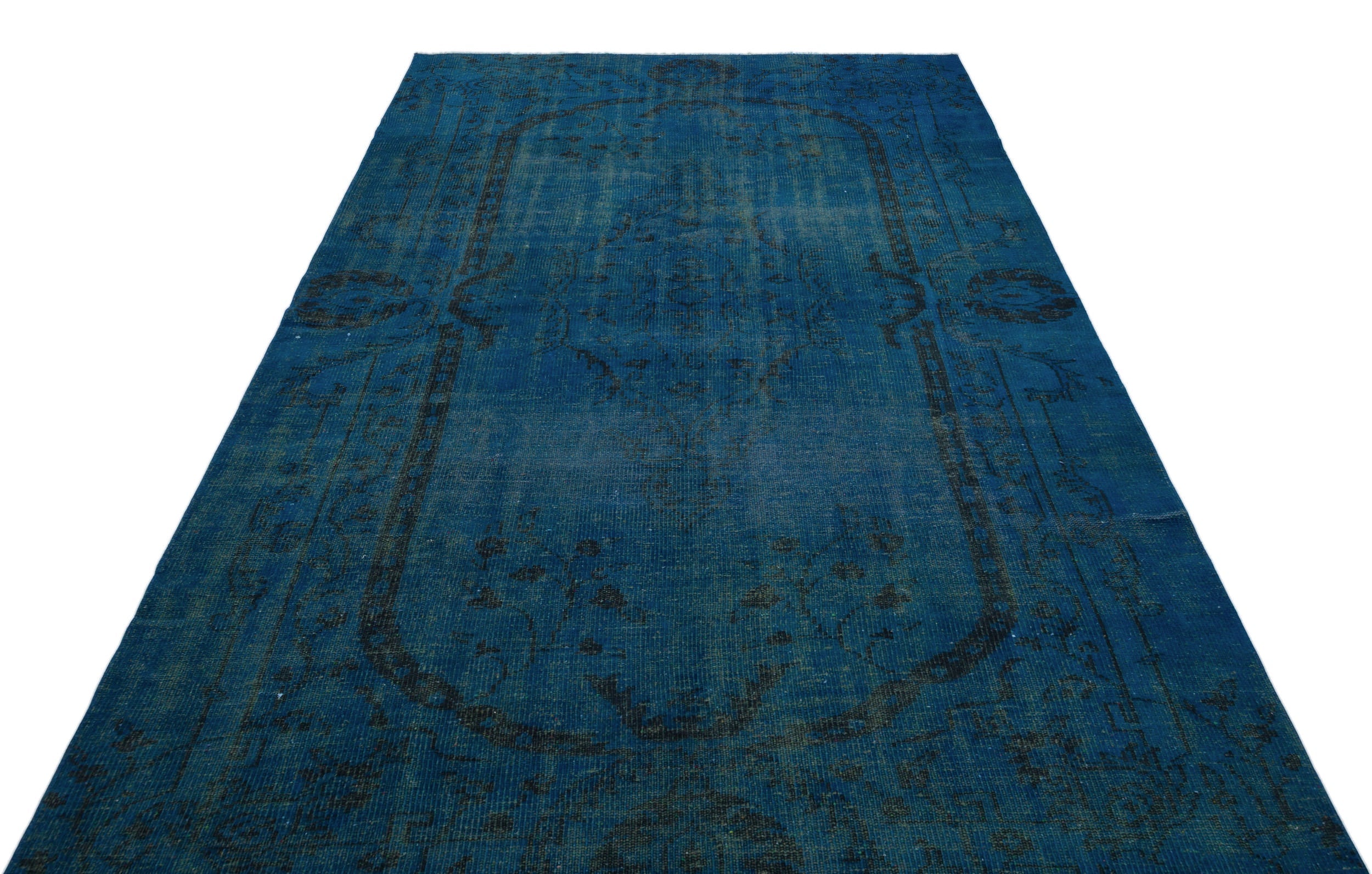 Atina Turquoise Vintage Wool Handmade Area Rug 5'8" x 9'7"