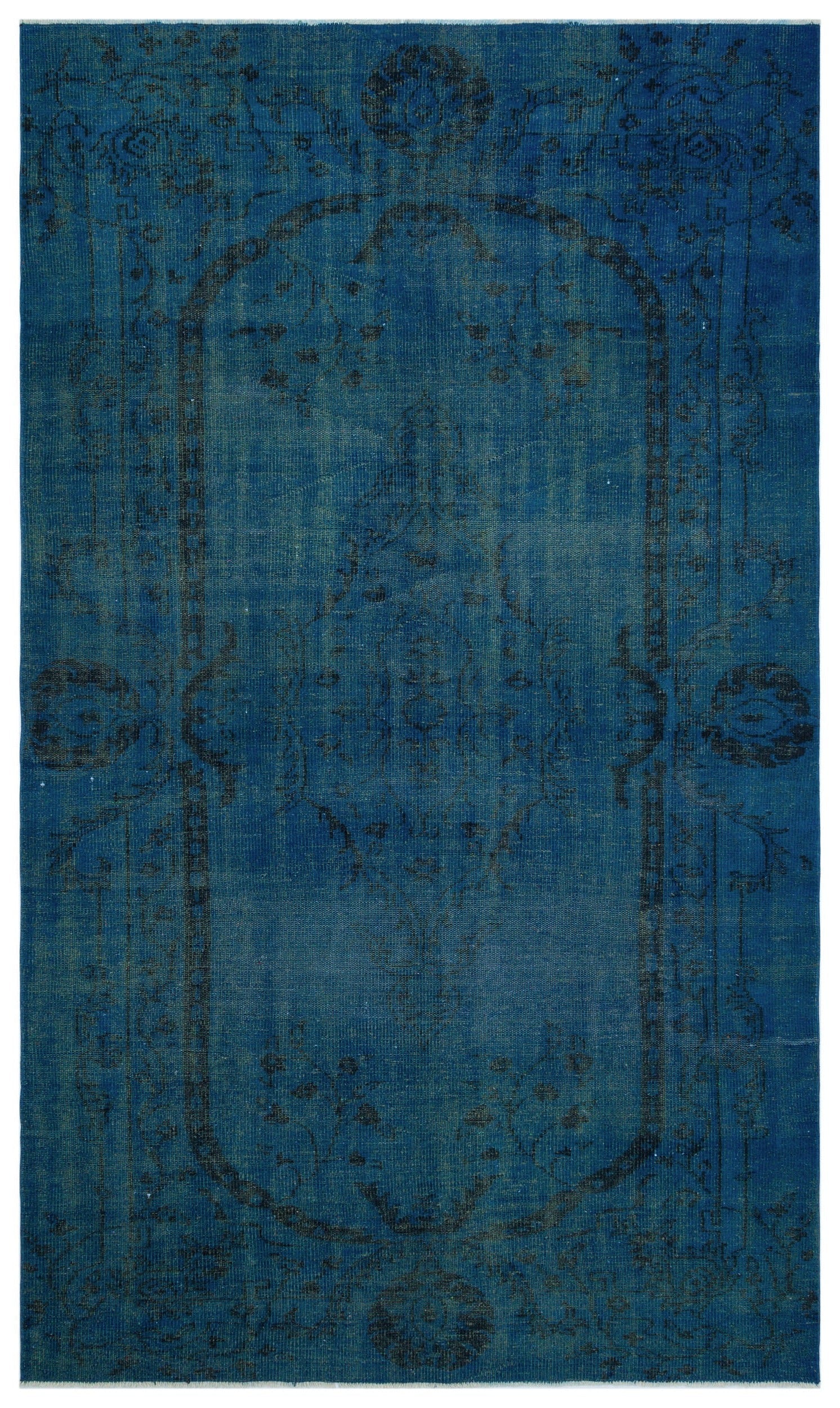 Atina Turquoise Vintage Wool Handmade Area Rug 5'8" x 9'7"