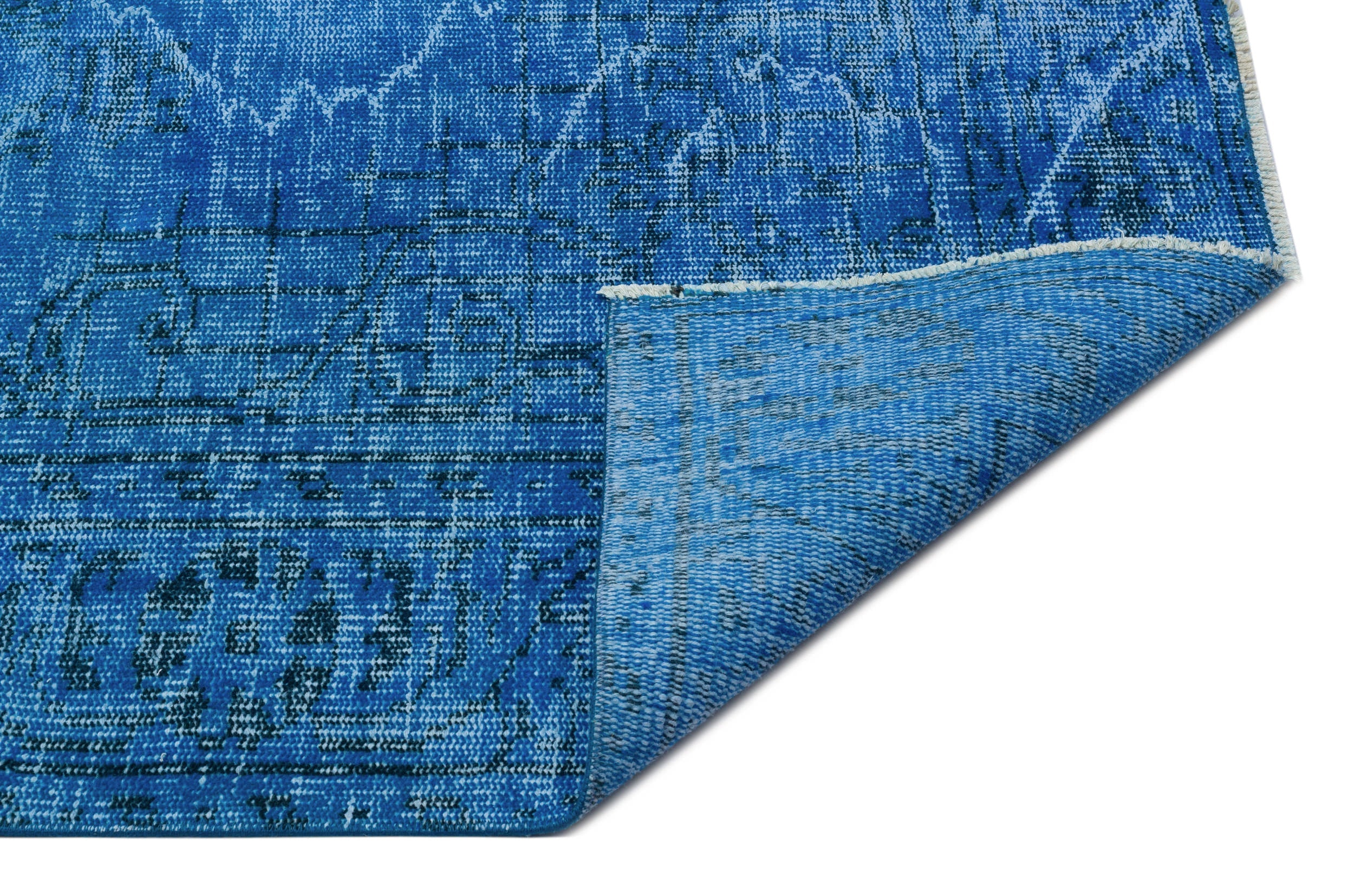 Atina Blue Vintage Wool Handmade Area Rug 5'10" x 10'2"