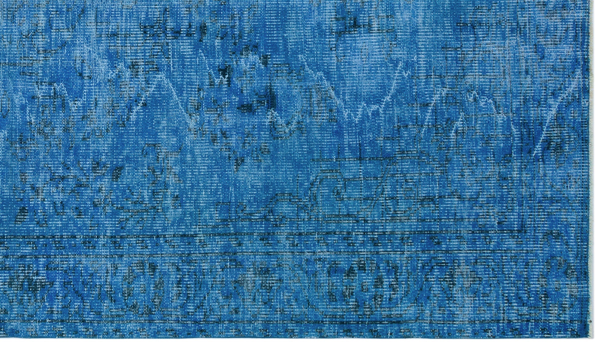 Atina Blue Vintage Wool Handmade Area Rug 5'10" x 10'2"