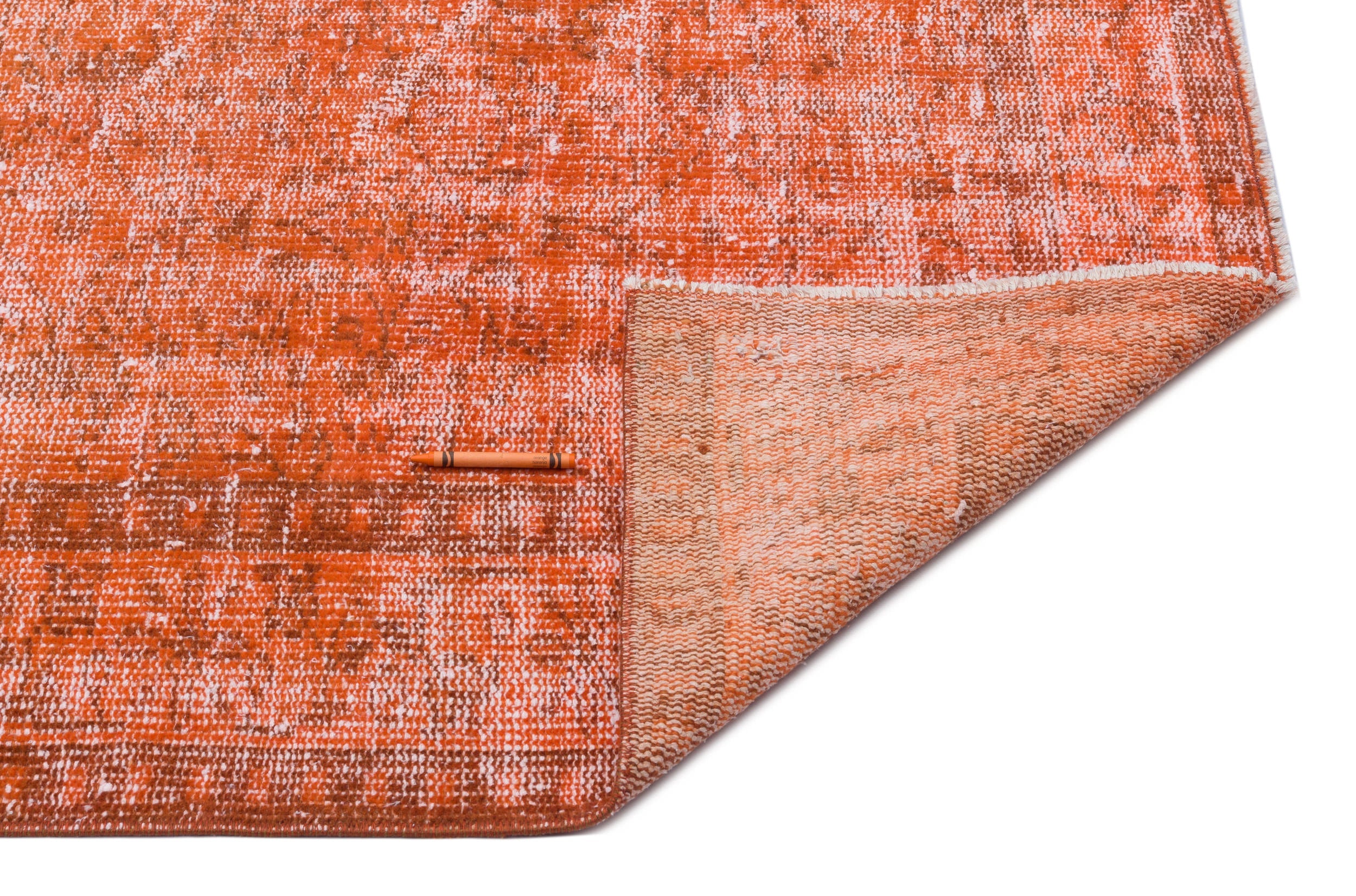 Atina Orange Vintage Wool Handmade Area Rug 5'0" x 8'3"