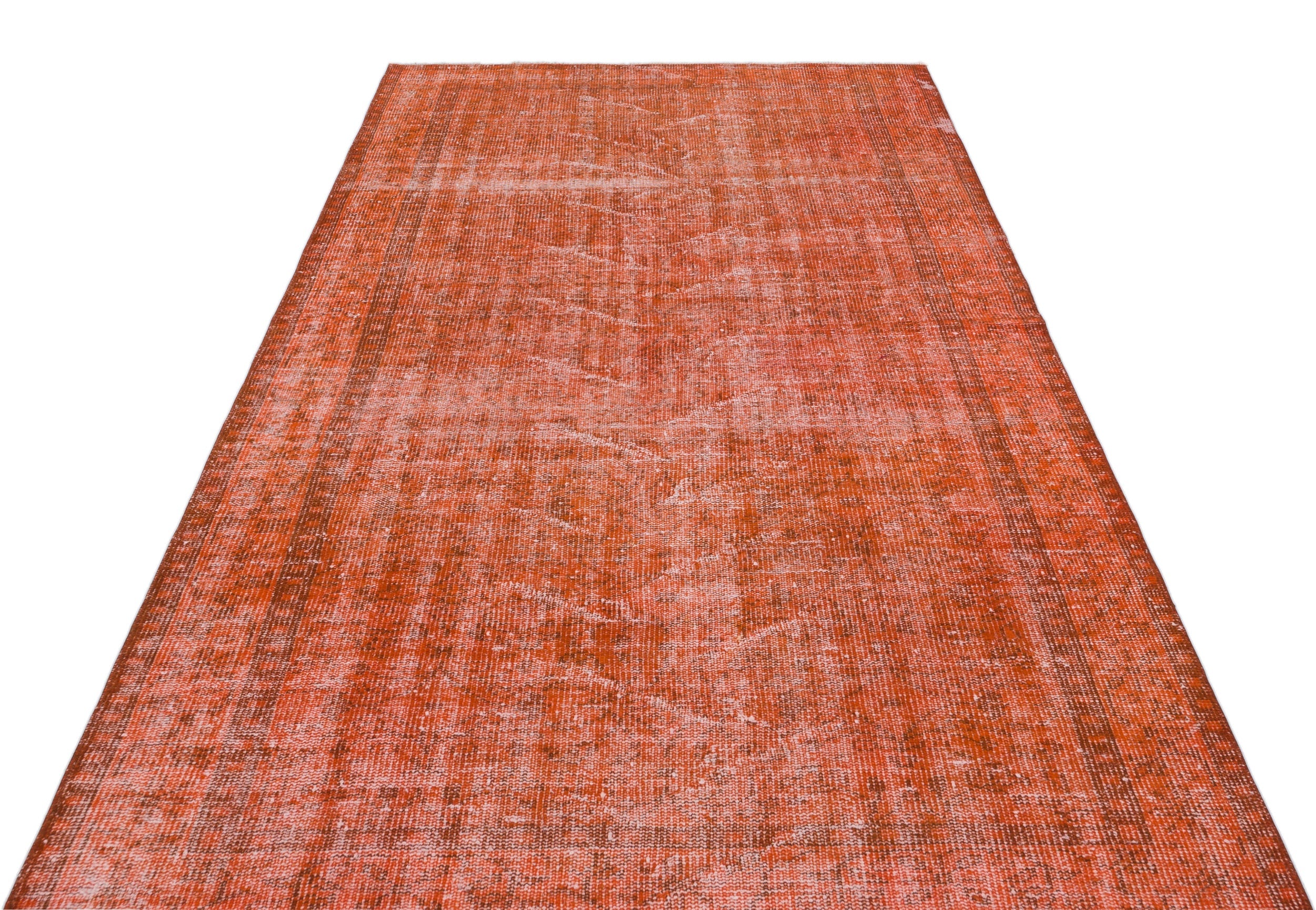 Atina Orange Vintage Wool Handmade Area Rug 5'0" x 8'3"