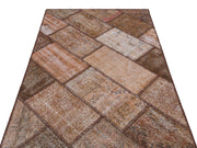 Iskece Brown Vintage Wool Handmade Area Rug 4'0" x 5'11"