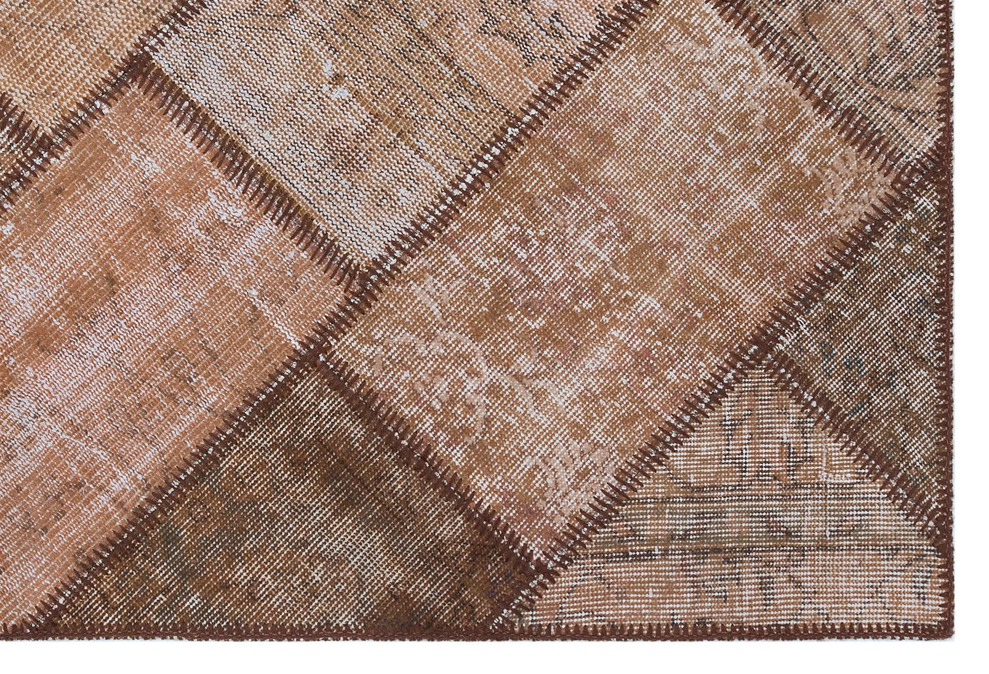 Iskece Brown Vintage Wool Handmade Area Rug 4'0" x 5'11"