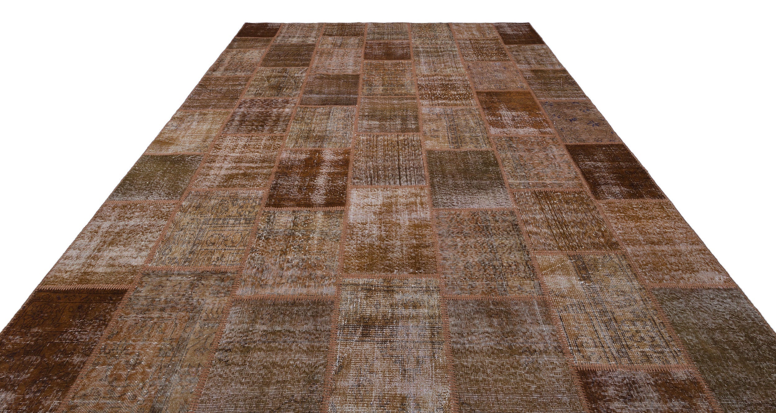 Iskece Brown Vintage Wool Handmade Area Rug 9'1" x 12'0"