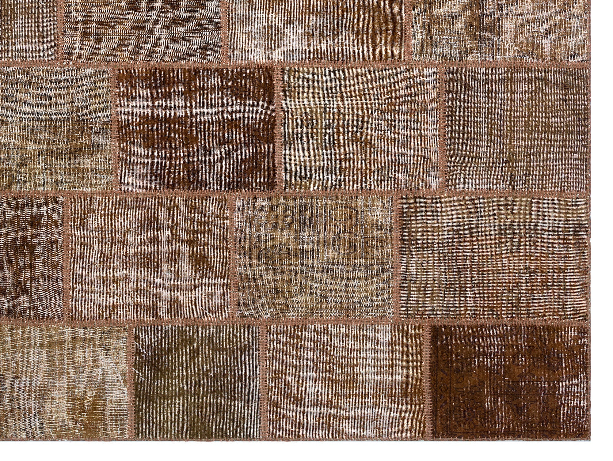 Iskece Brown Vintage Wool Handmade Area Rug 9'1" x 12'0"
