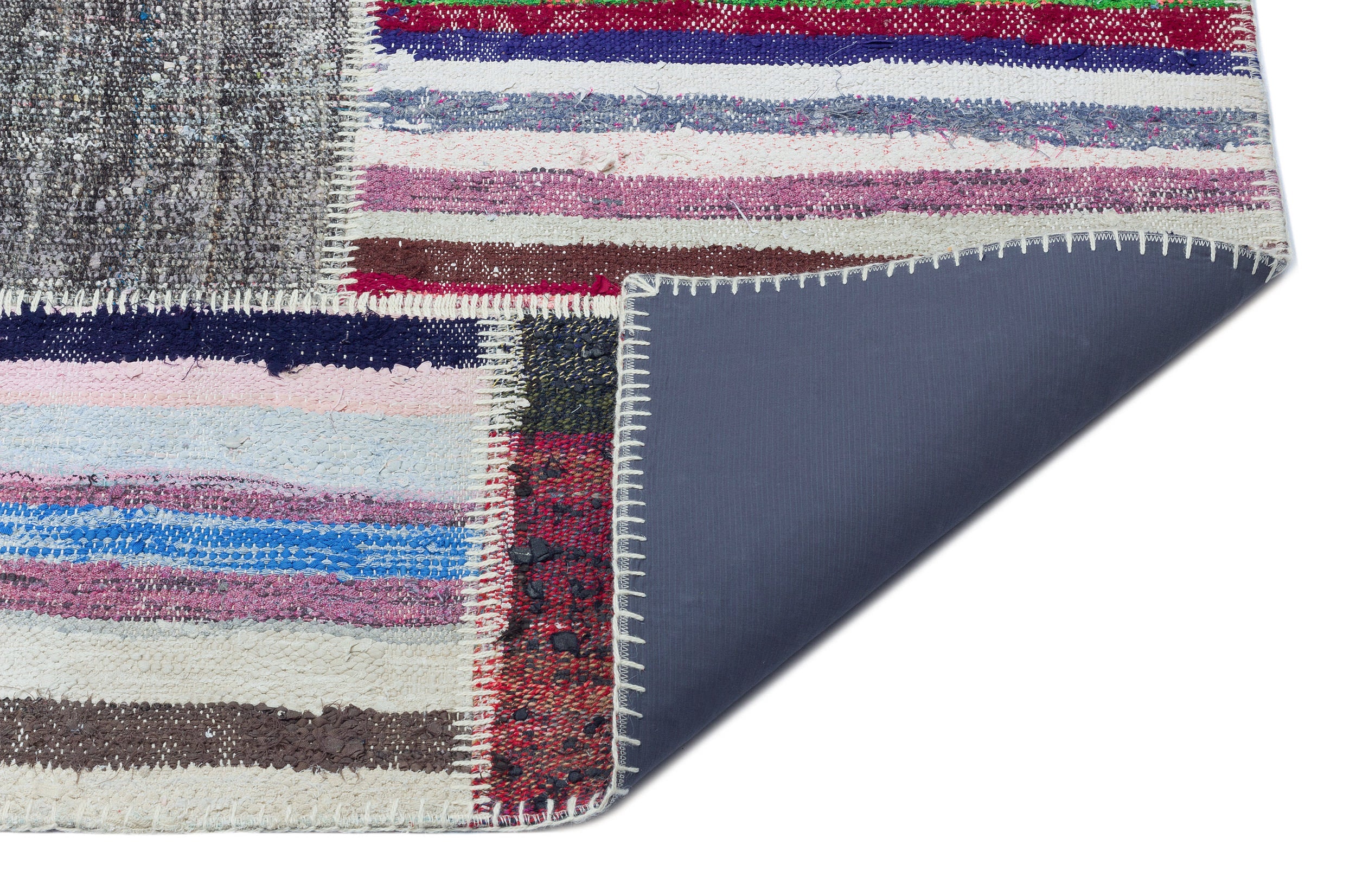 Teselya Beige Striped Wool Handmade Area Rug 9'1" x 12'0"