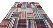 Teselya Beige Striped Wool Handmade Area Rug 9'1" x 12'0"