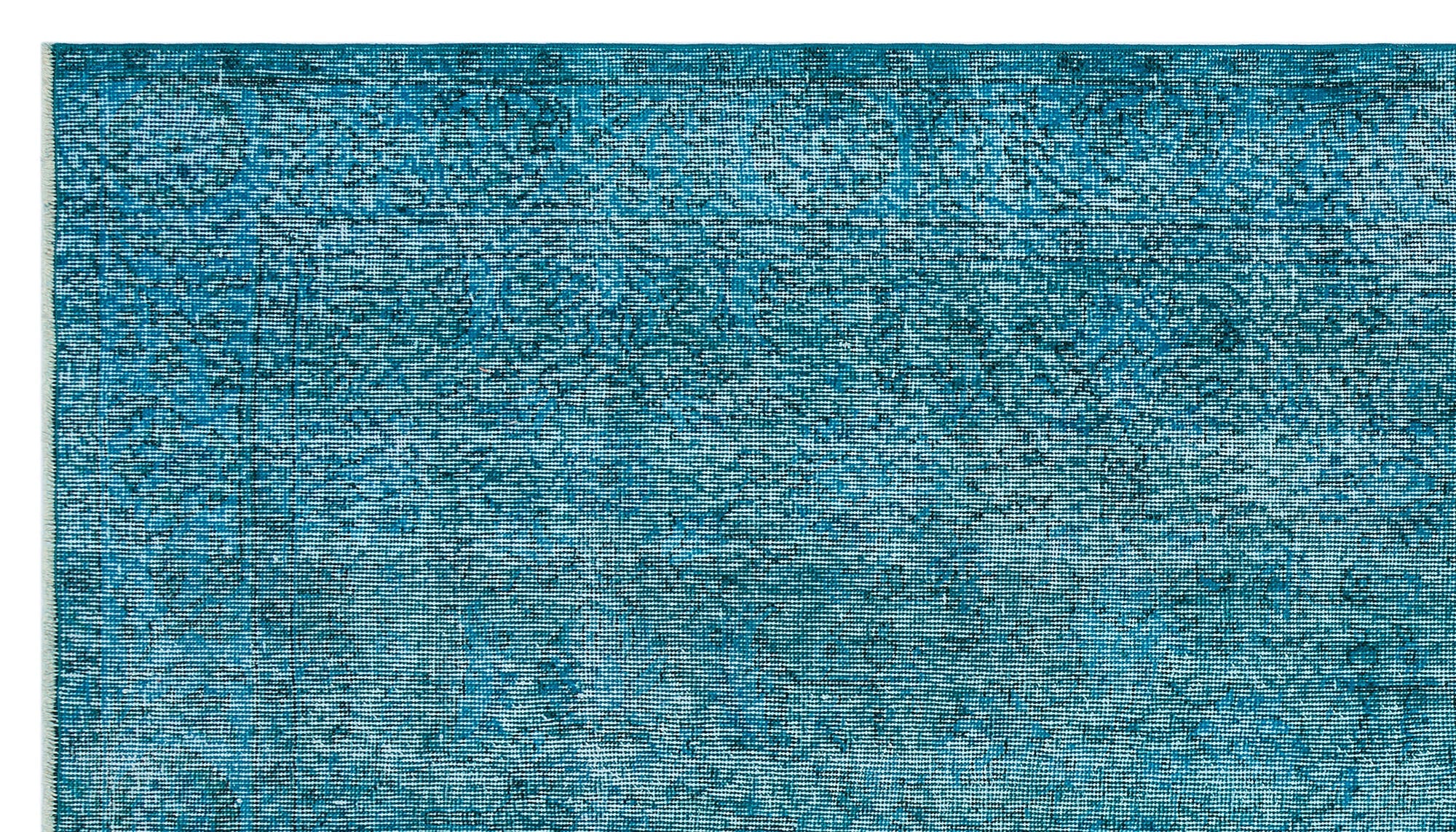 Atina Turquoise Vintage Wool Handmade Area Rug 4'9" x 8'6"