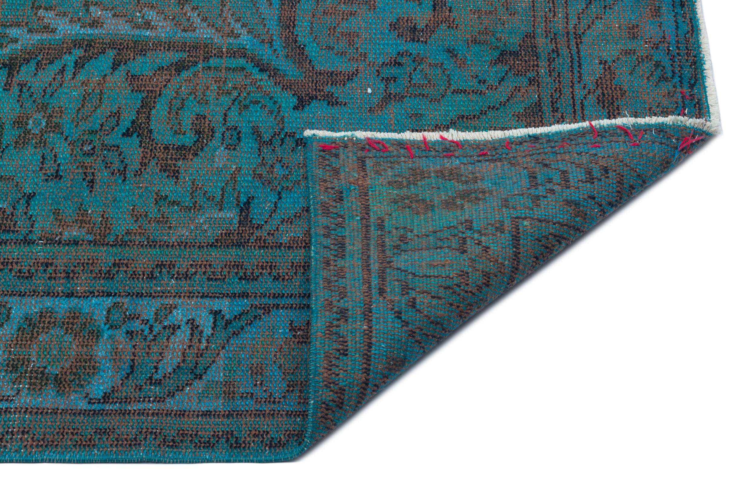 Atina Turquoise Vintage Wool Handmade Area Rug 5'10" x 9'8"