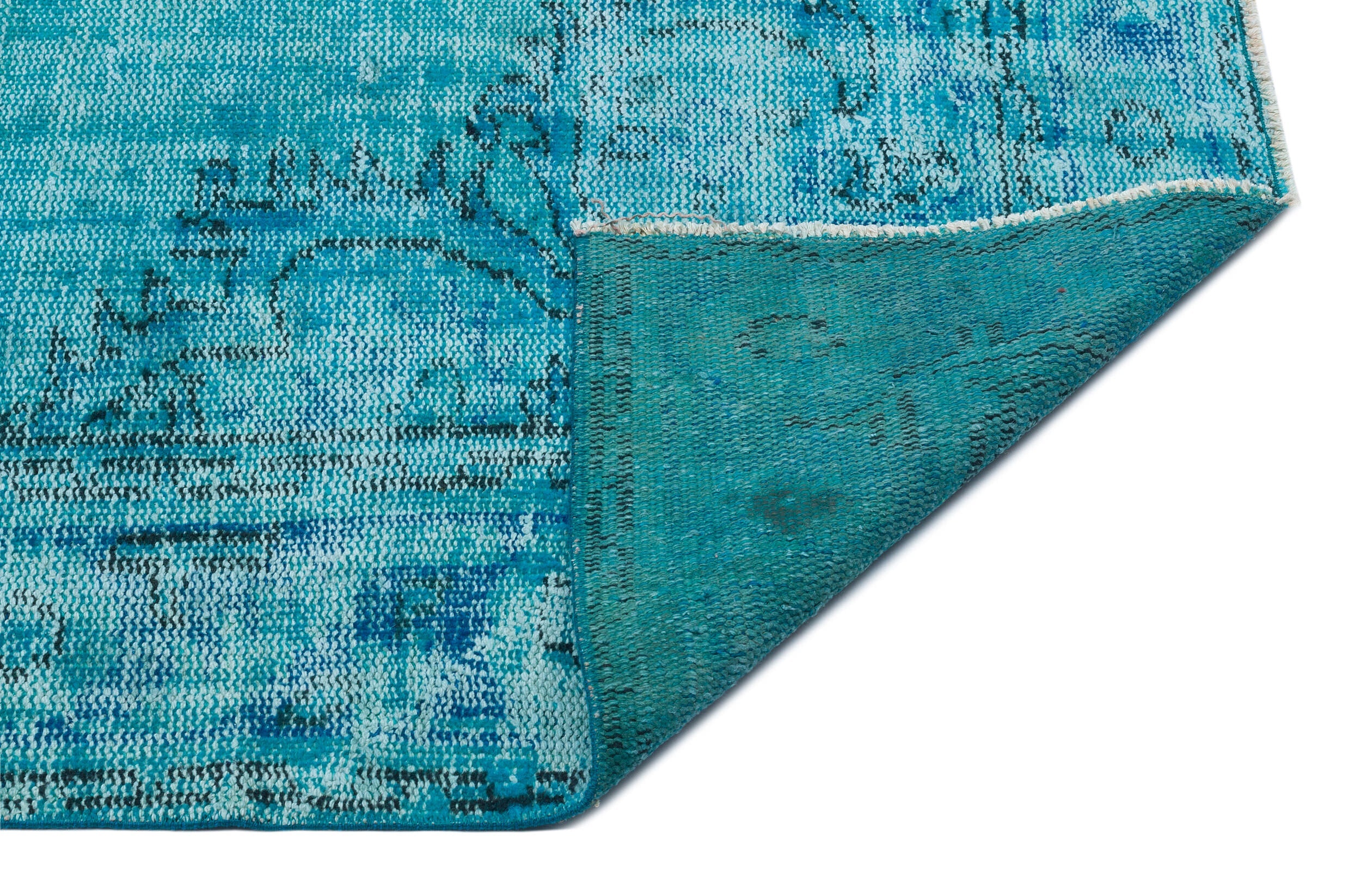 Atina Turquoise Vintage Wool Handmade Area Rug 5'8" x 9'7"