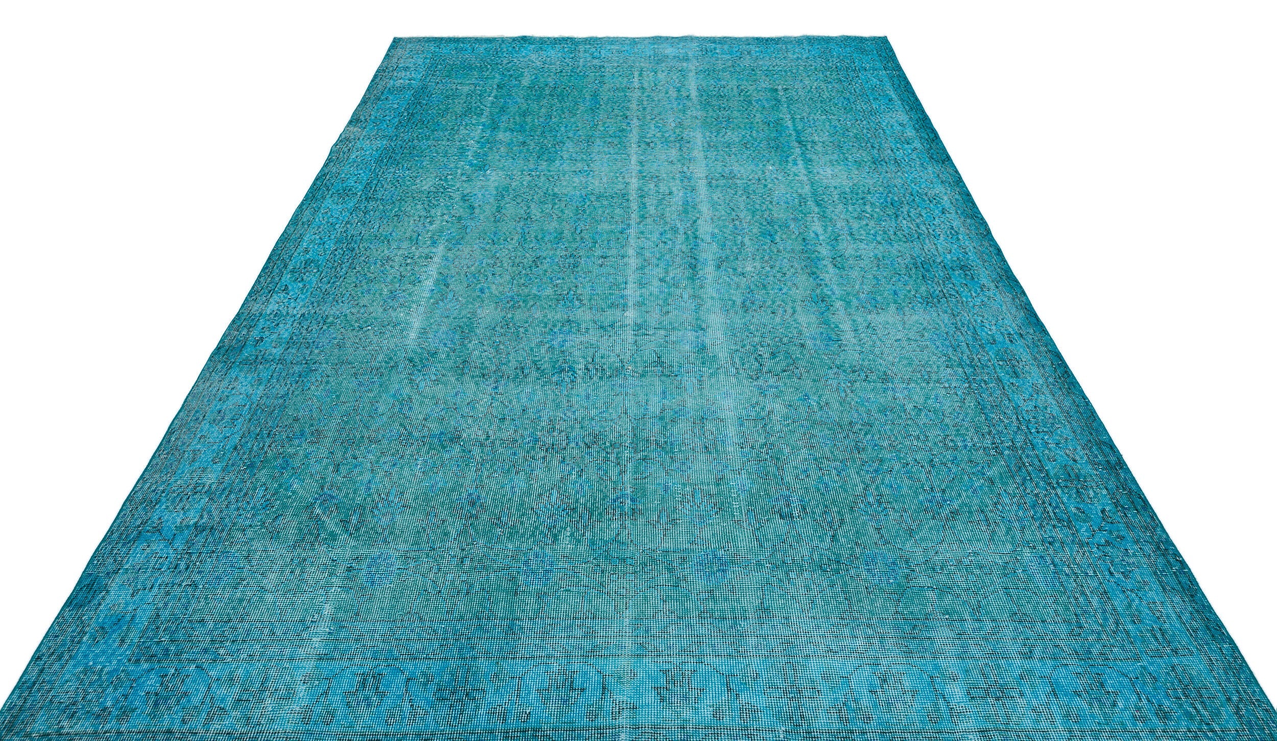 Atina Turquoise Vintage Wool Handmade Area Rug 7'0" x 10'0"
