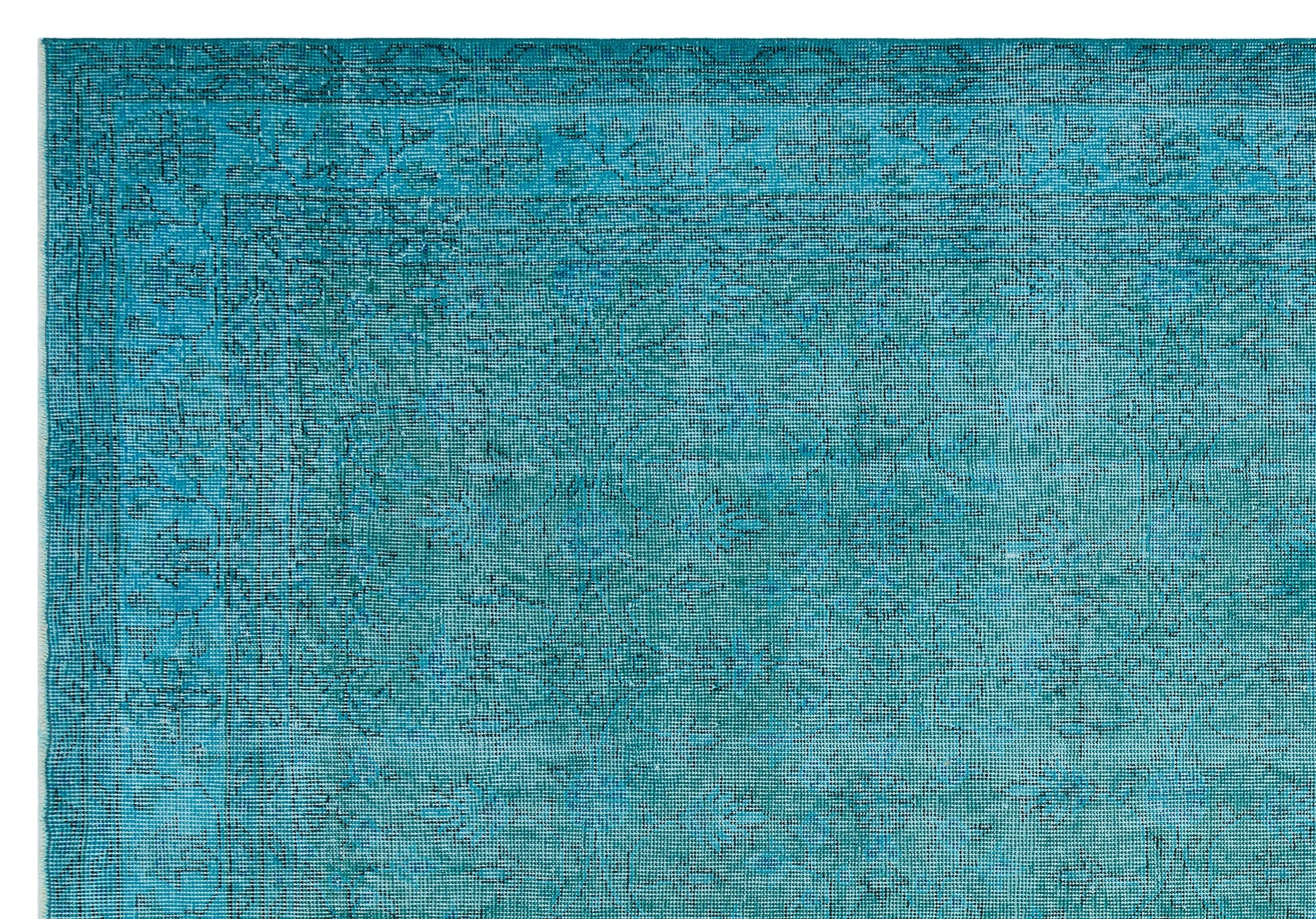 Atina Turquoise Vintage Wool Handmade Area Rug 7'0" x 10'0"