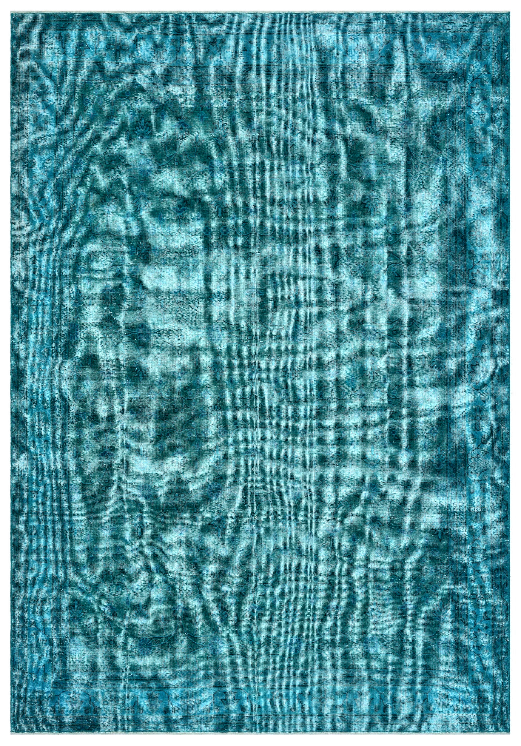 Atina Turquoise Vintage Wool Handmade Area Rug 7'0" x 10'0"