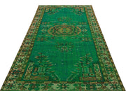 Atina Green Vintage Wool Handmade Area Rug 5'1" x 8'2"