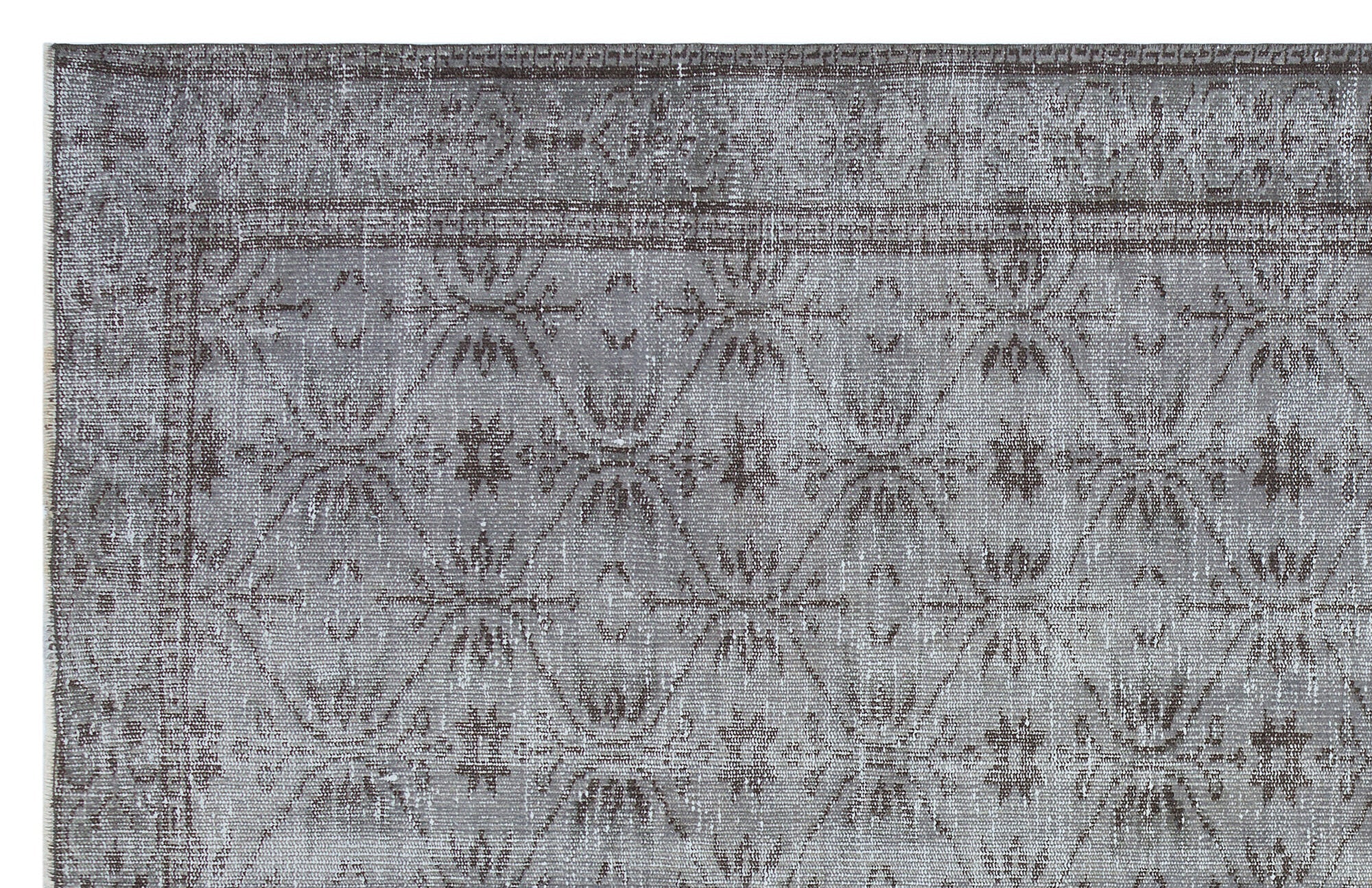 Atina Grey Vintage Wool Handmade Area Rug 5'5" x 8'8"