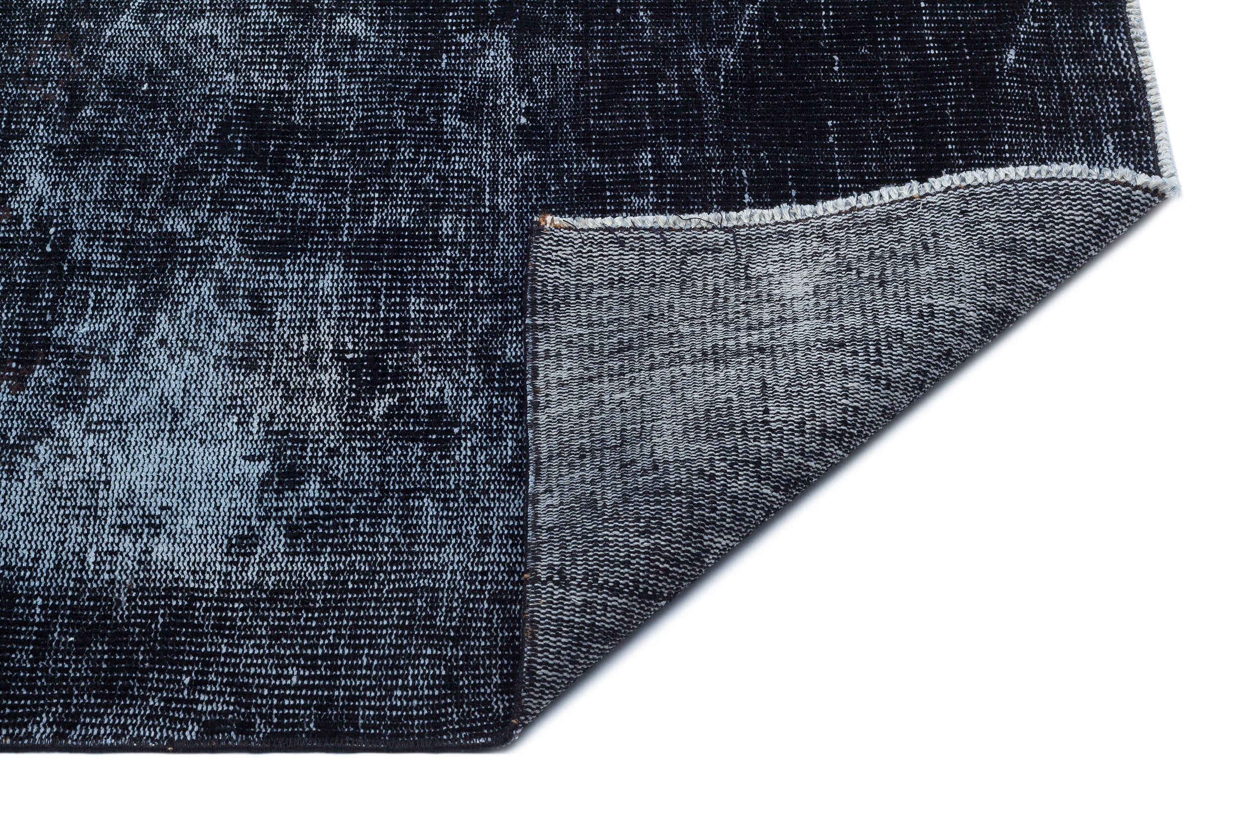 Atina Black Vintage Wool Handmade Area Rug 4'6" x 9'9"