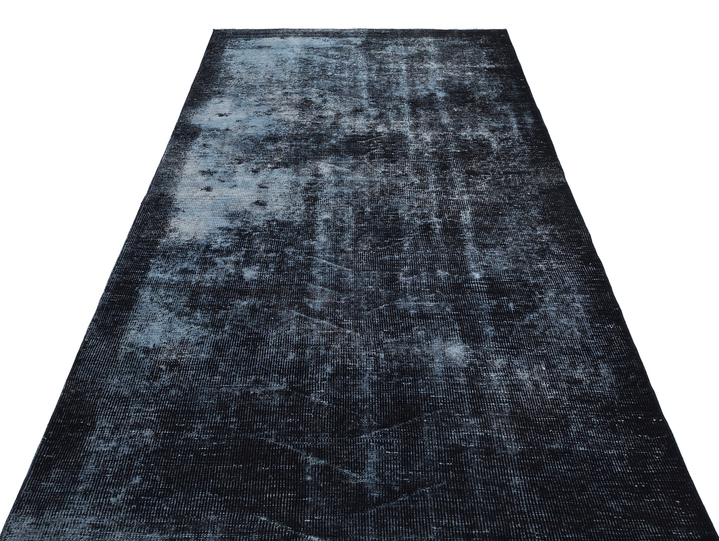 Atina Black Vintage Wool Handmade Area Rug 4'6" x 9'9"