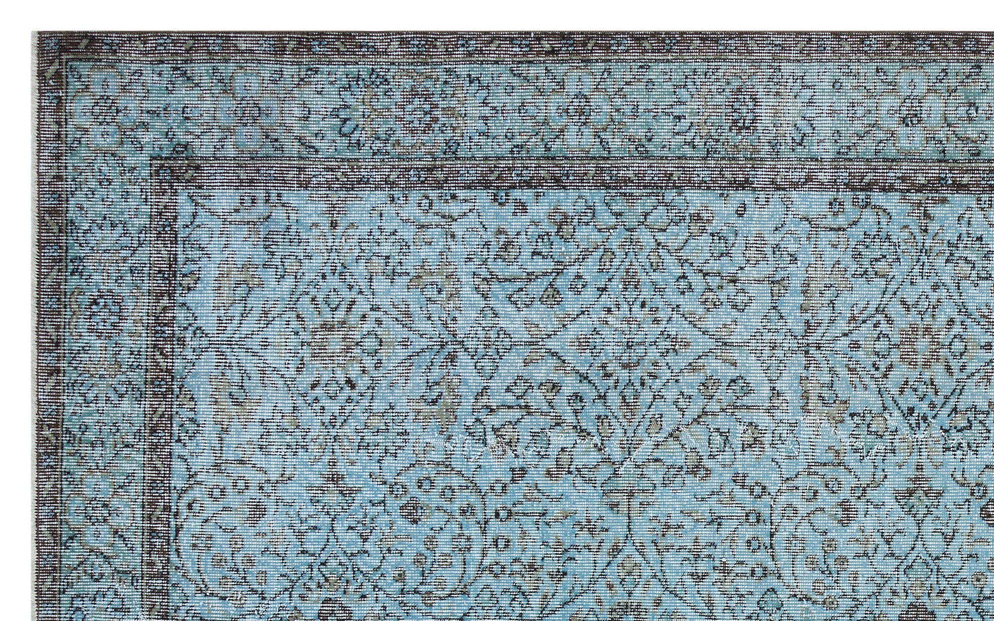 Atina Blue Vintage Wool Handmade Area Rug 5'7" x 9'1"