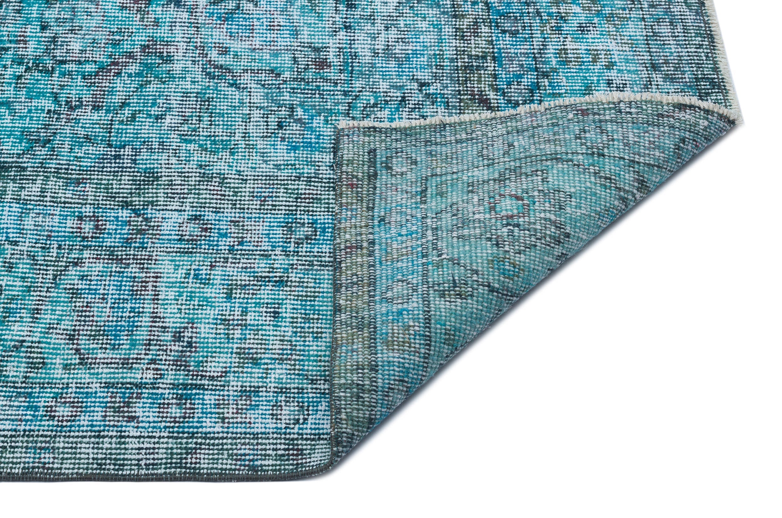 Atina Turquoise Vintage Wool Handmade Area Rug 7'2" x 10'0"