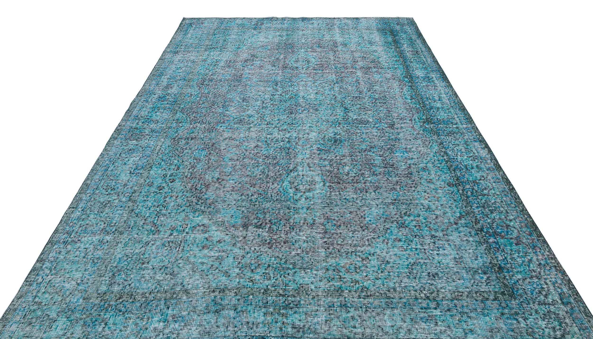 Atina Turquoise Vintage Wool Handmade Area Rug 7'2" x 10'0"