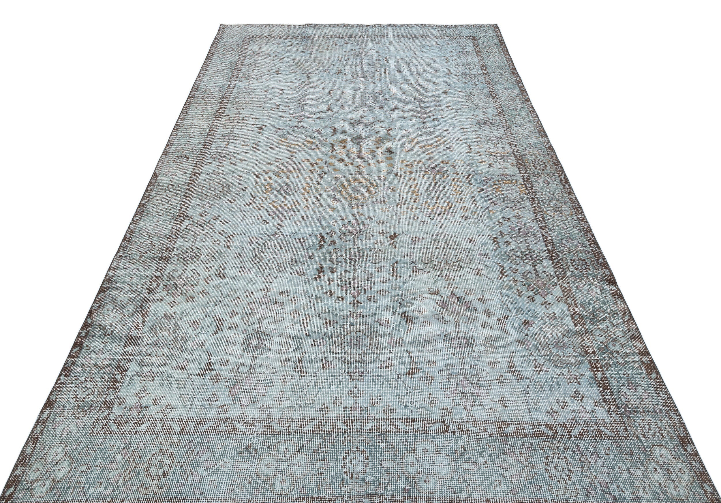 Atina Blue Vintage Wool Handmade Area Rug 5'11" x 9'5"