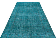 Atina Turquoise Vintage Wool Handmade Area Rug 5'8" x 9'3"